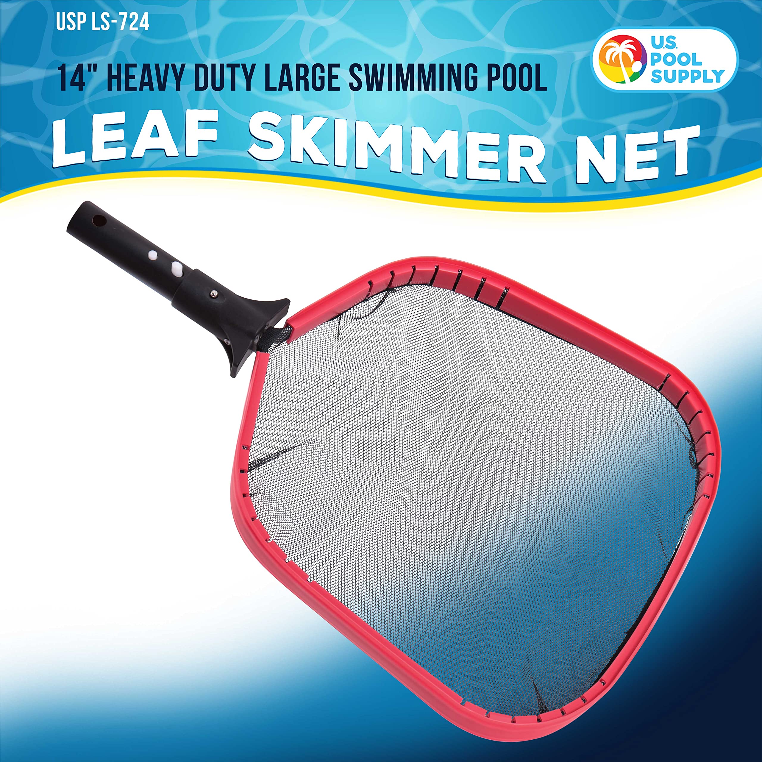 U.S. Pool Supply Professional Heavy Duty Large Swimming Pool Leaf Skimmer Net - Strong Reinforced Aluminum Frame for Faster Cleaning & Easier Debris Pickup and Removal - Clean Pools, Spas, Ponds - Image 6