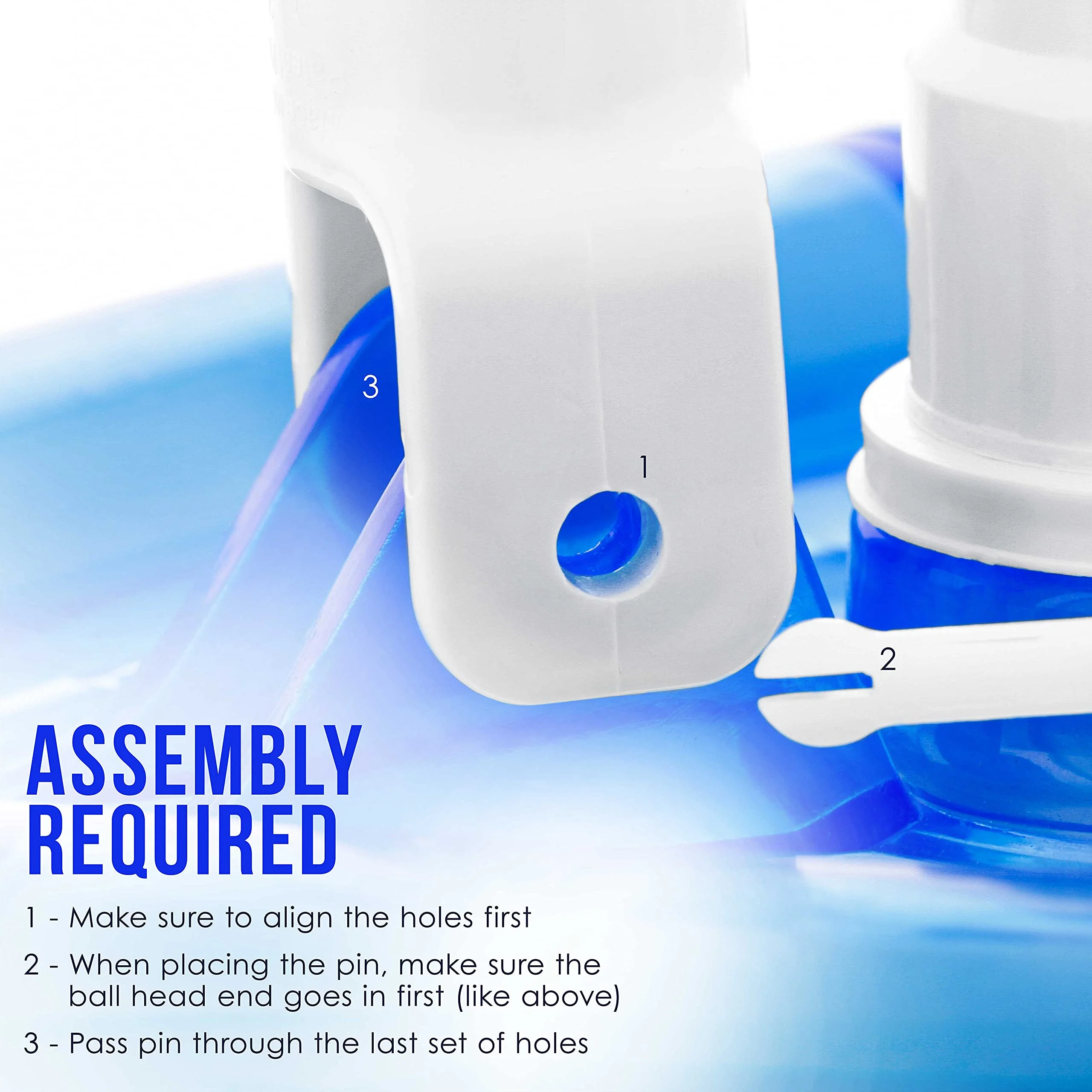 U.S. Pool Supply Weighted Transparent Triangular Pool Vacuum Head with Swivel Hose Connection and EZ Clip Handle - Connect 1-1/4" or 1-1/2" Hose - Removes Debris, Clean Corners - Safe for Vinyl Pools - Image 3