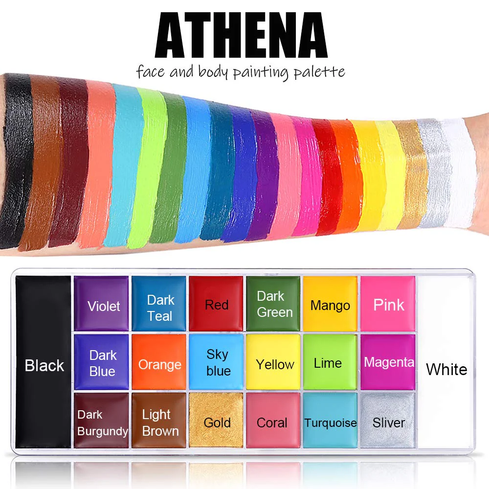 UCANBE Face Body Paint Set-Athena Painting Palette,10 Professional Artist Brush,Large Deep Pan Ideal for Halloween Cosplay Party SFX Arty Stage Makeup - Image 5