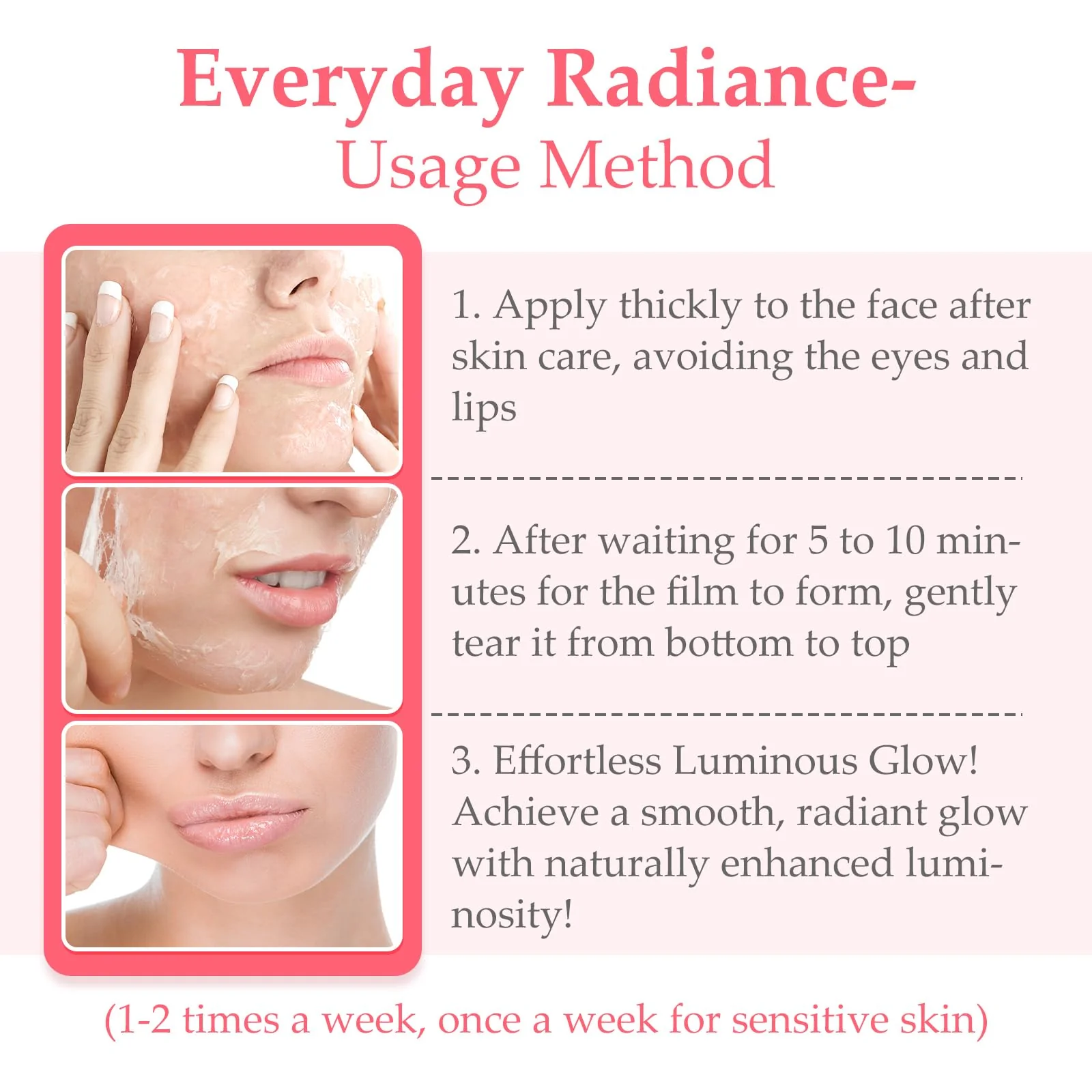 UFNA Collagen Face Mask - Overnight Wrapping Mask - Facial Firming, Elasticity & Hydration - Hydrolyzed Sodium + Panthenol +Niacinamide for Reduce Dullness & Promote Smoother Skin Texture - 75ml - Image 4