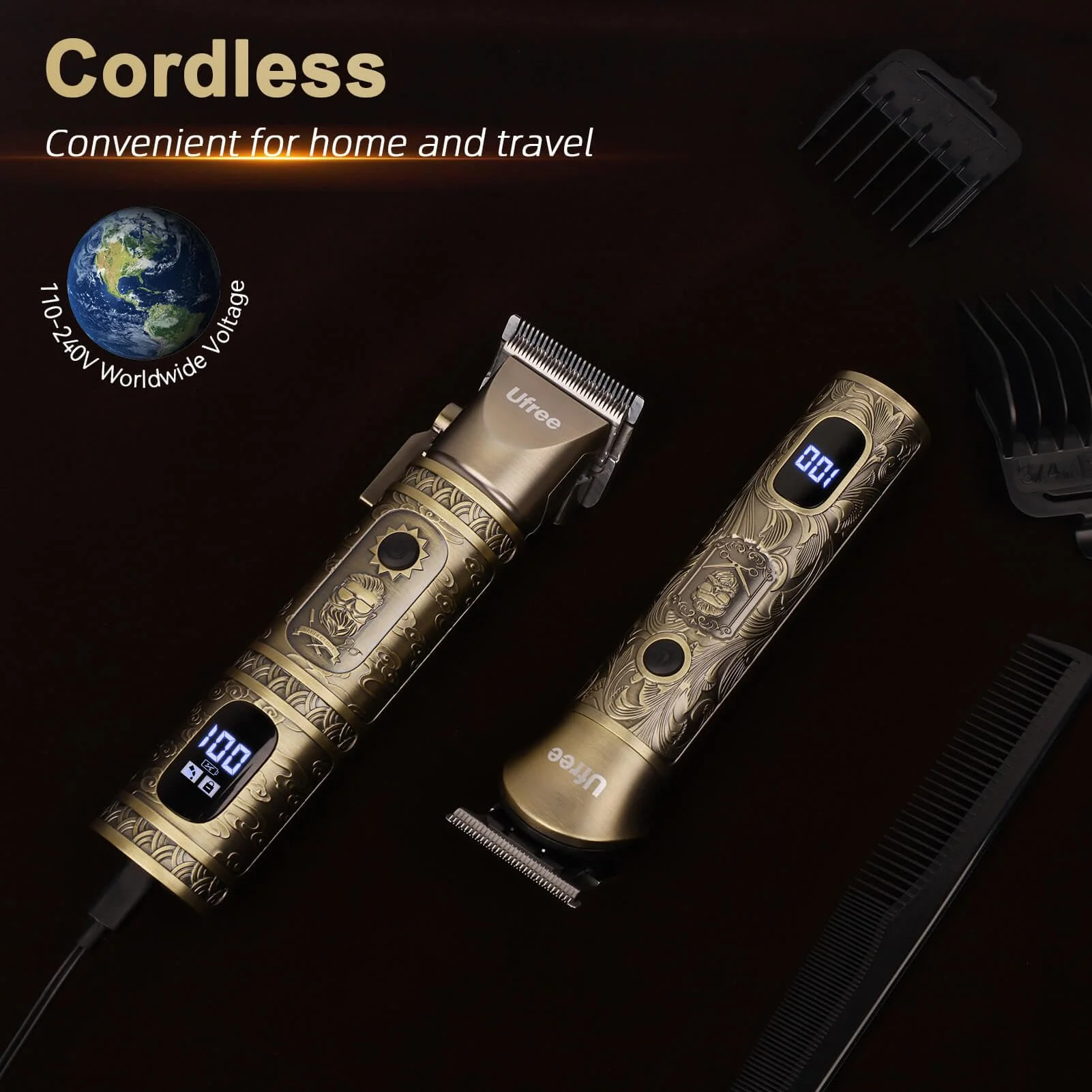 Ufree Beard Trimmer for Men with Hair Clipper, Professional Hair Clippers for Men and Hair Trimmers, Cordless Electric Razor Mens Grooming Kit for Nose, Face, Ear, Body, Gifts for Men Husband Father - Image 8
