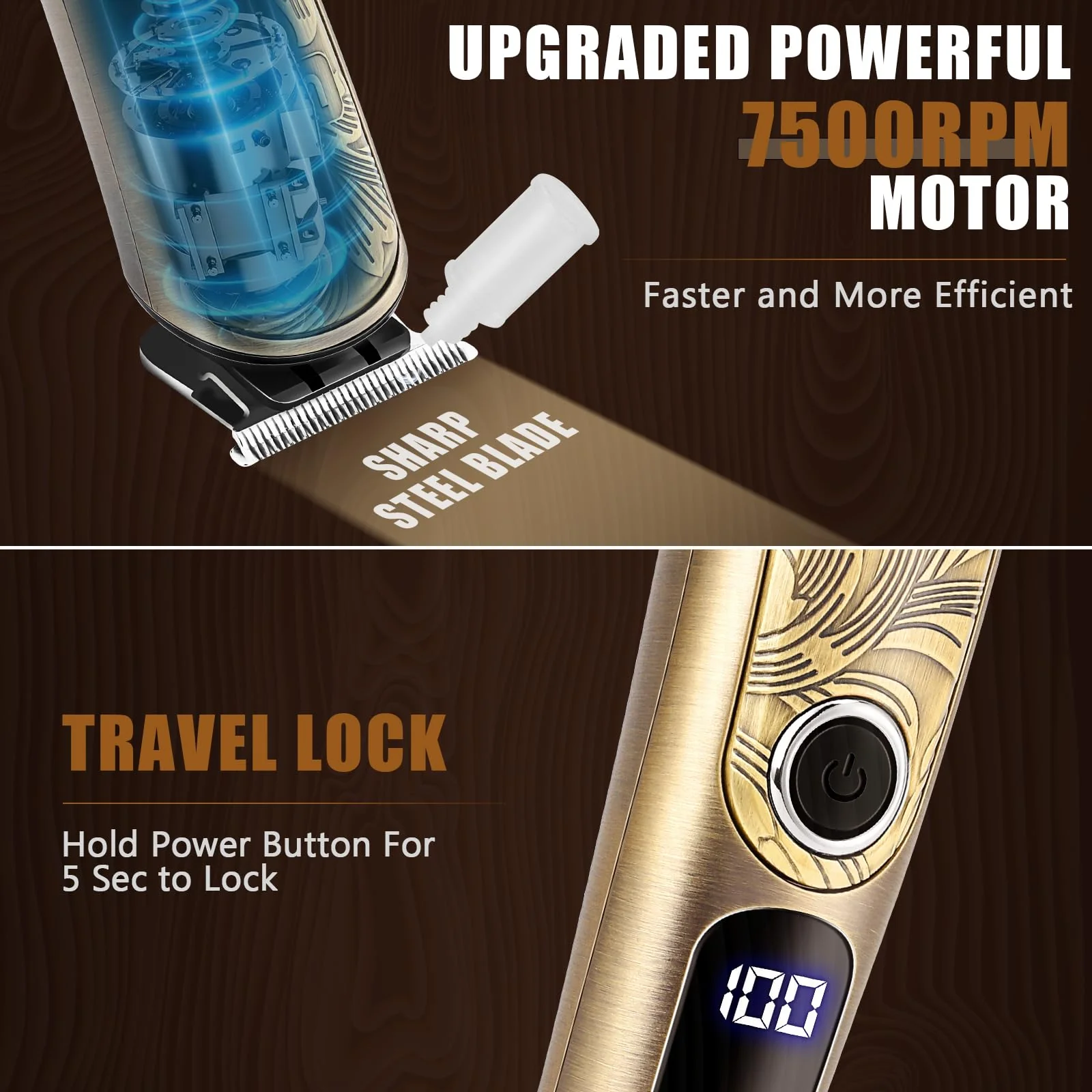 Ufree Beard Trimmer Men, Waterproof Electric Razor Nose, Body, Face and Mustache, Cordless Hair Clippers Shavers Grooming Kit, Gifts for Husband Father - Image 4