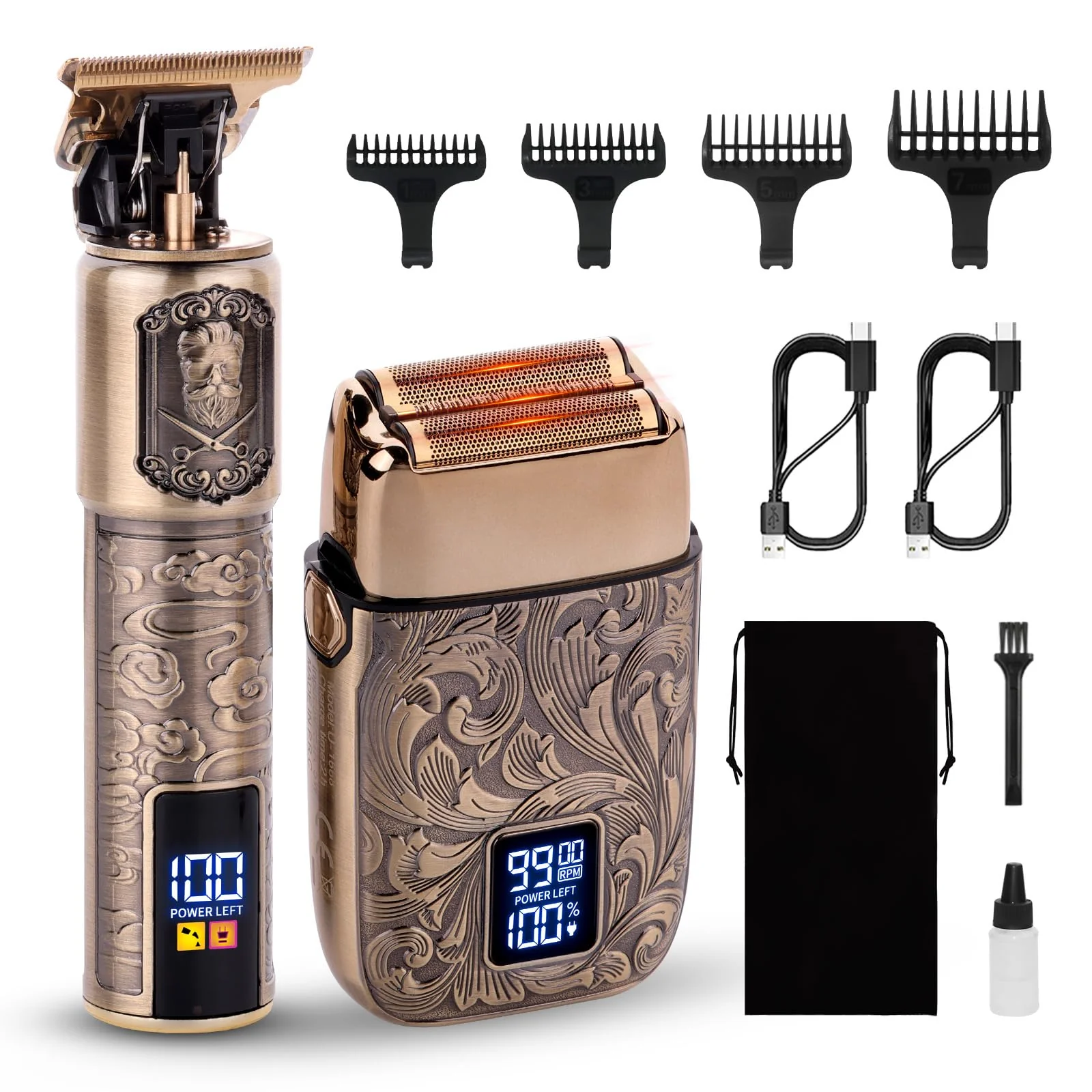 Ufree Electric Foil Shaver and Beard Trimmer Men, Electric Shavers Razor Hair Clippers for Mens Rechargeable Cordless, Mens Grooming Kit with 4 Guards, Close Shave, Gifts for Men