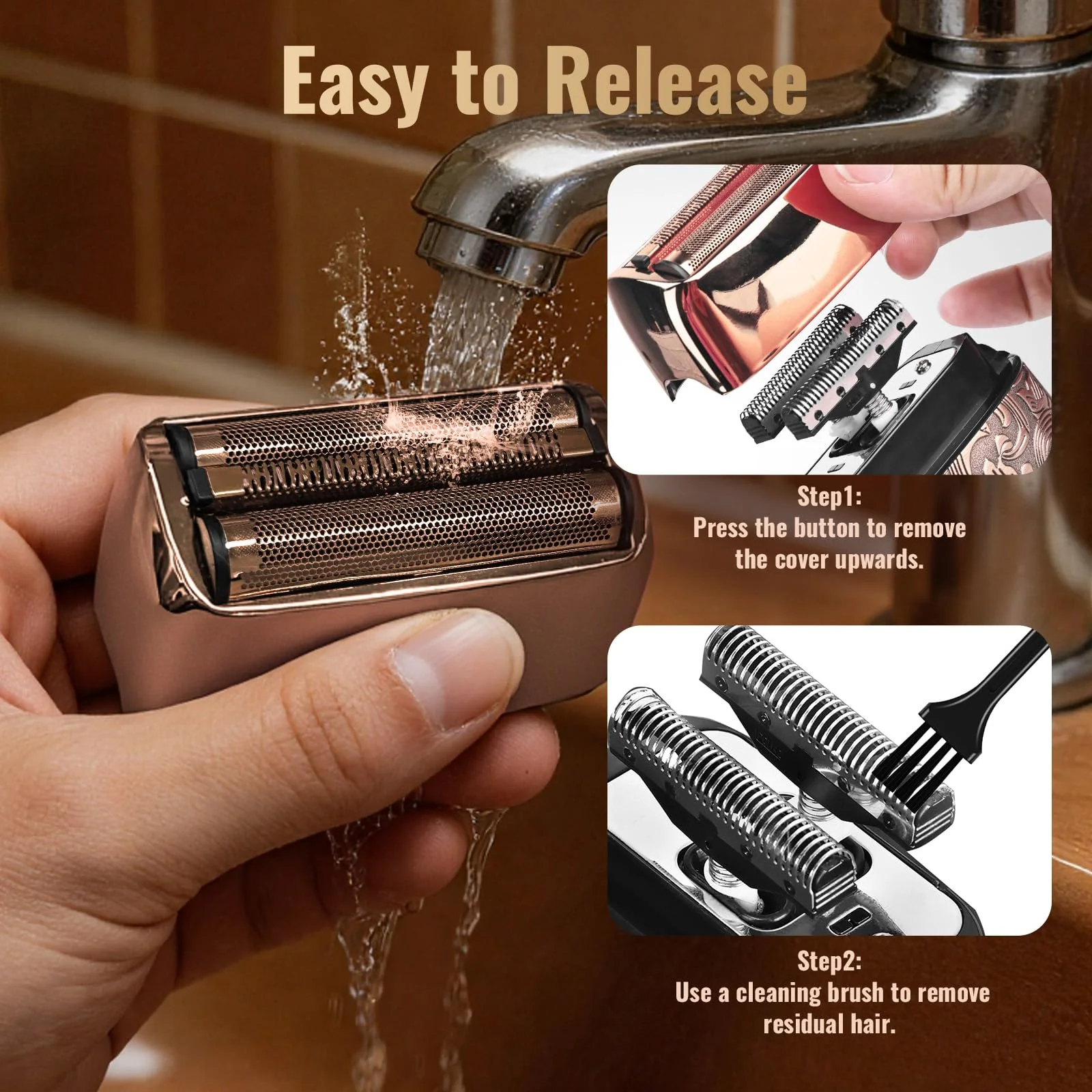 Ufree Electric Foil Shaver and Beard Trimmer Men, Electric Shavers Razor Hair Clippers for Mens Rechargeable Cordless, Mens Grooming Kit with 4 Guards, Close Shave, Gifts for Men - Image 6