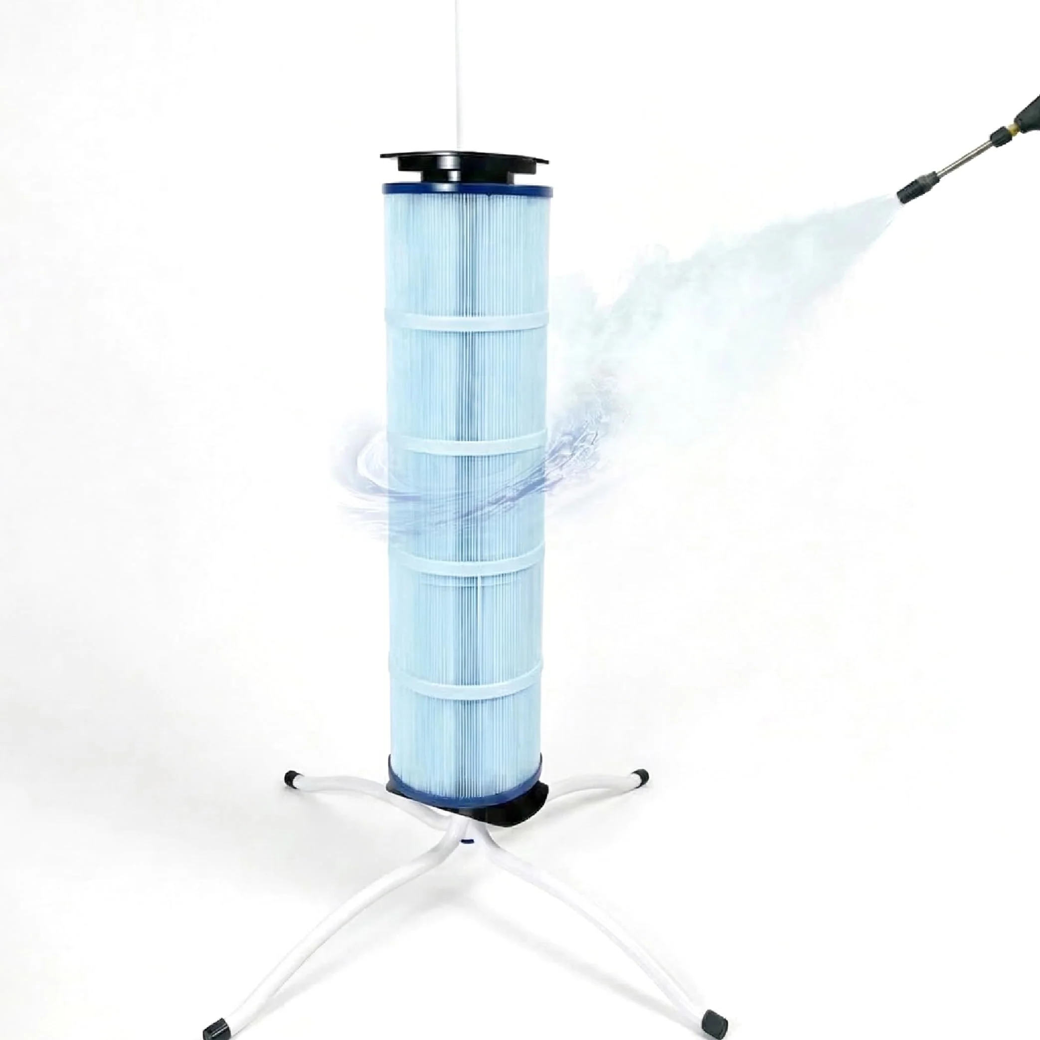 Ulinlo pouly Pool Filter Cleaner Stand Kit with Smooth Bearing, Rotatable Washing Tool for 3", 4", 6" Filter Cartridges