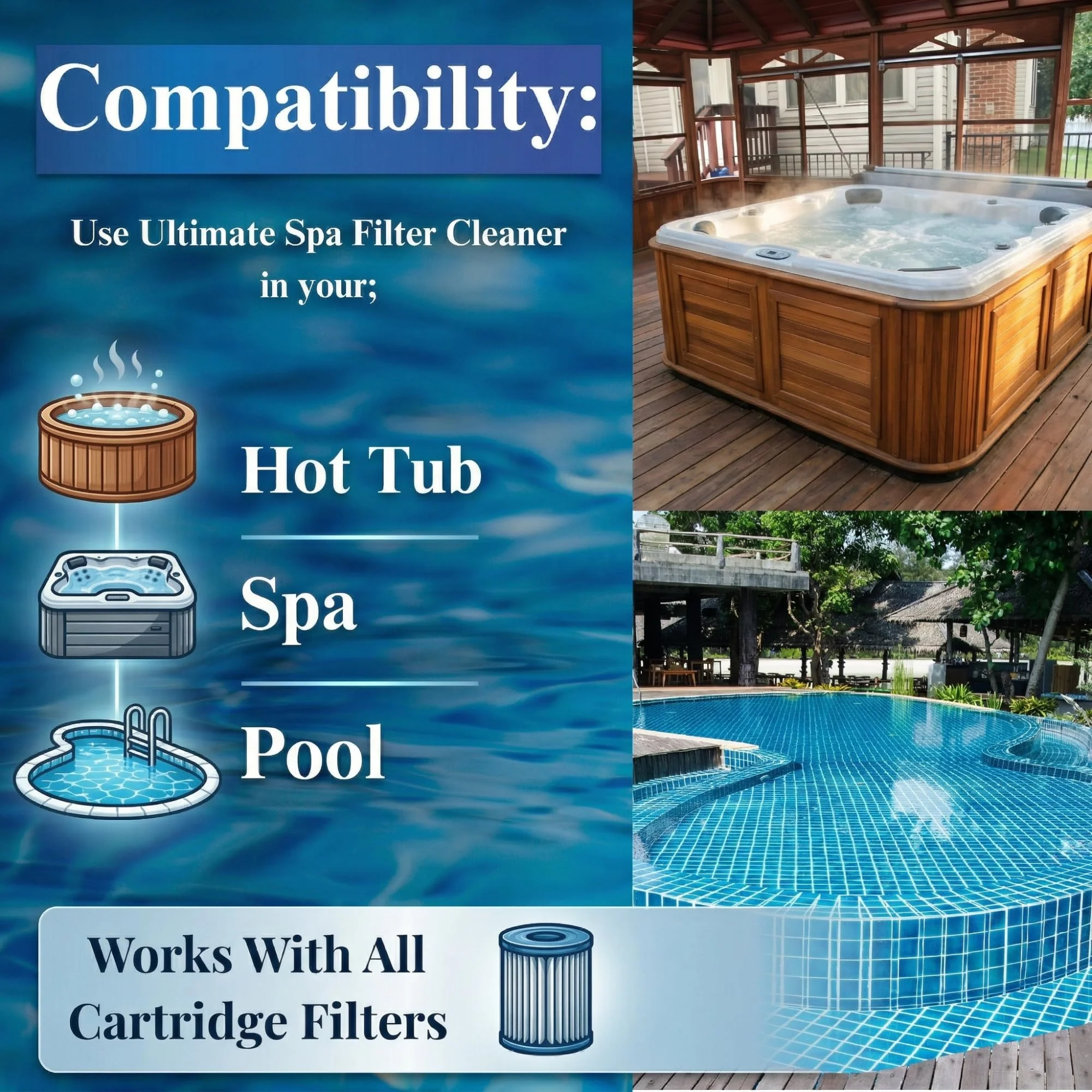 Ultimate Spa Filter Cleaner Fast-Acting Spray. Instant clean for Hot Tub & Pool Filters leaving behind no sticky residue. Prolongs filter life and pool equipment. No soaking. (1-Gallon) - Image 5