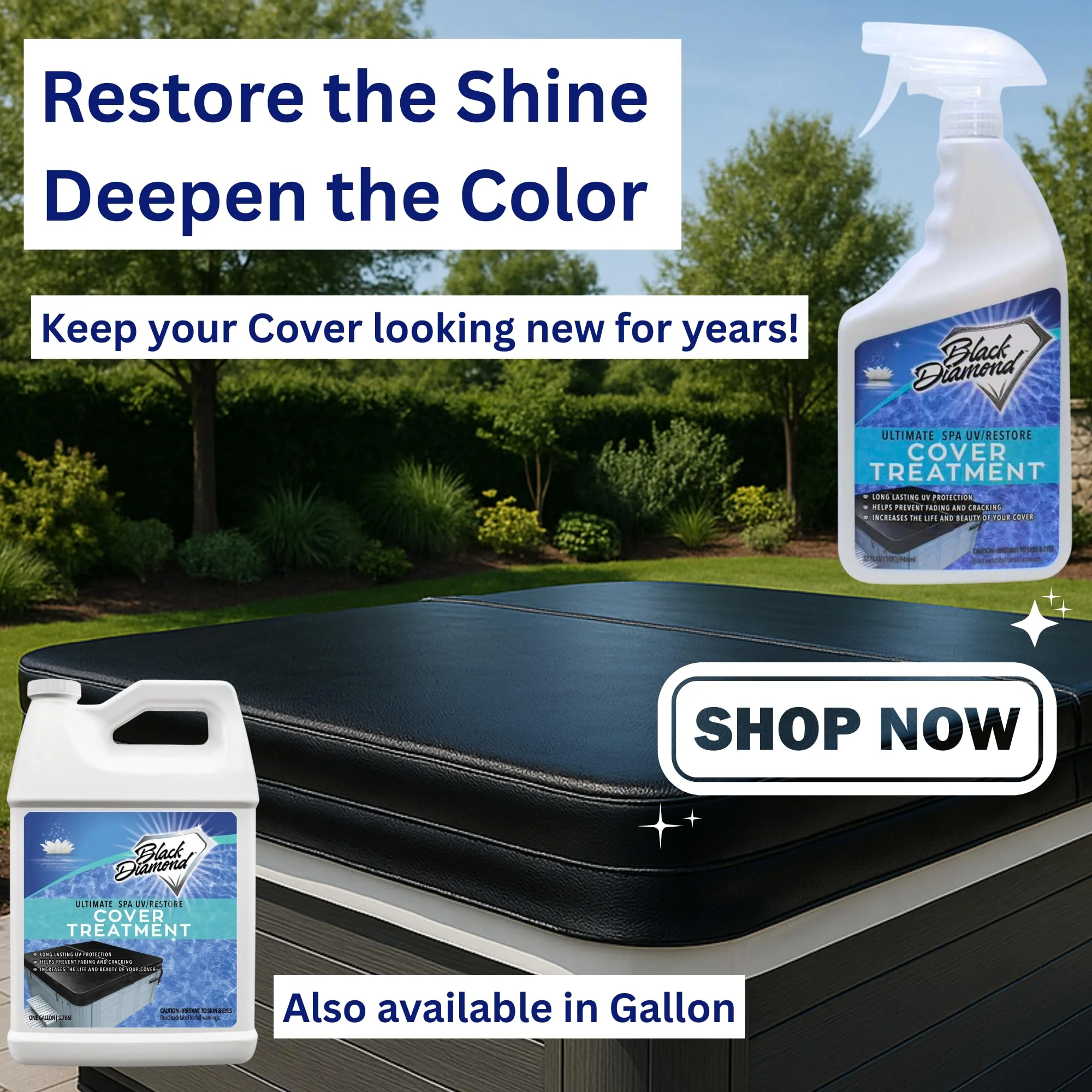 Ultimate UV/Restore Spa & Hot Tub Cover Cleaner and Protectant Treatment. Conditioner for Vinyl Cover Conditioner Spray Restores Your Cover to Look New. Simply Easy to Use - Image 3