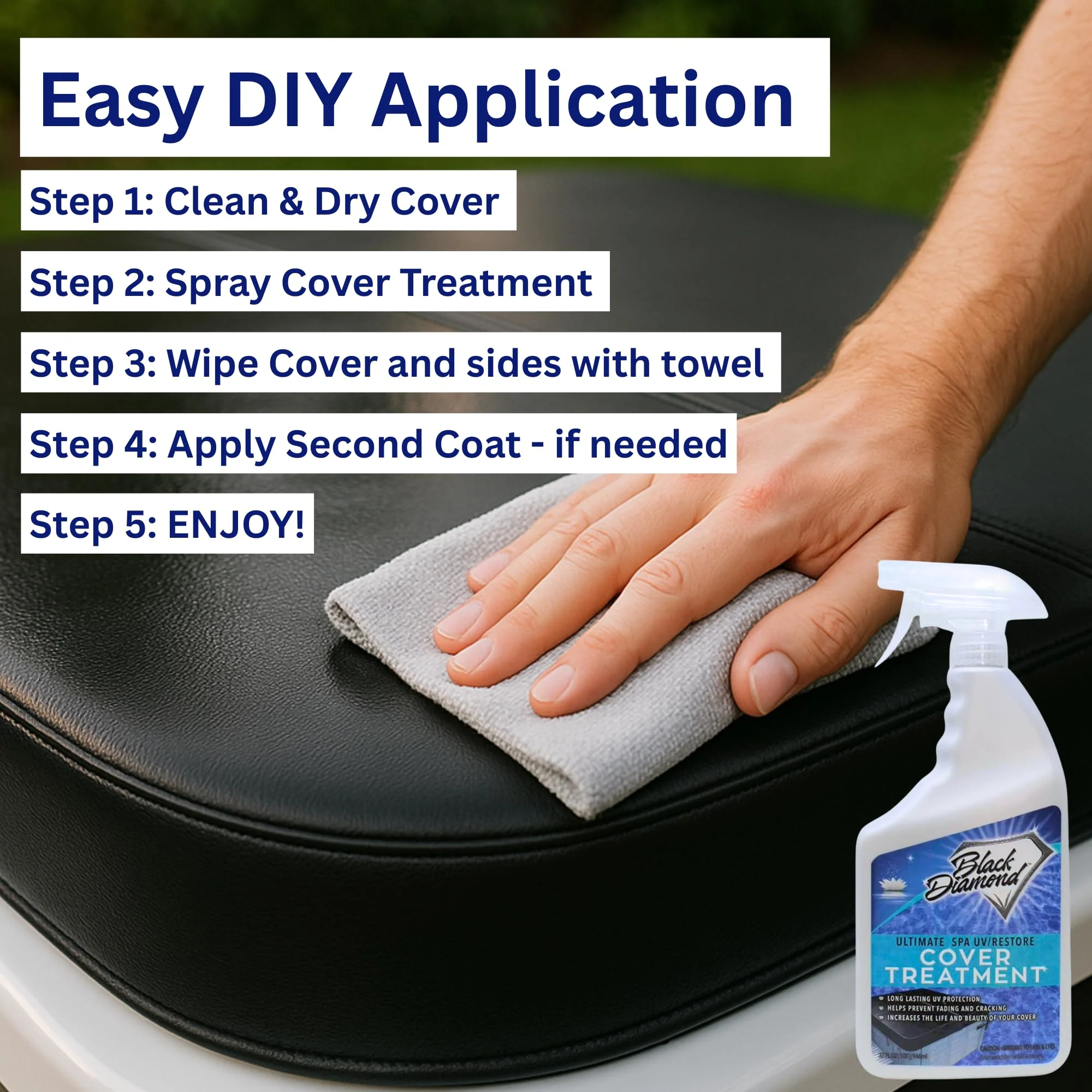 Ultimate UV/Restore Spa & Hot Tub Cover Cleaner and Protectant Treatment. Conditioner for Vinyl Cover Conditioner Spray Restores Your Cover to Look New. Simply Easy to Use - Image 7