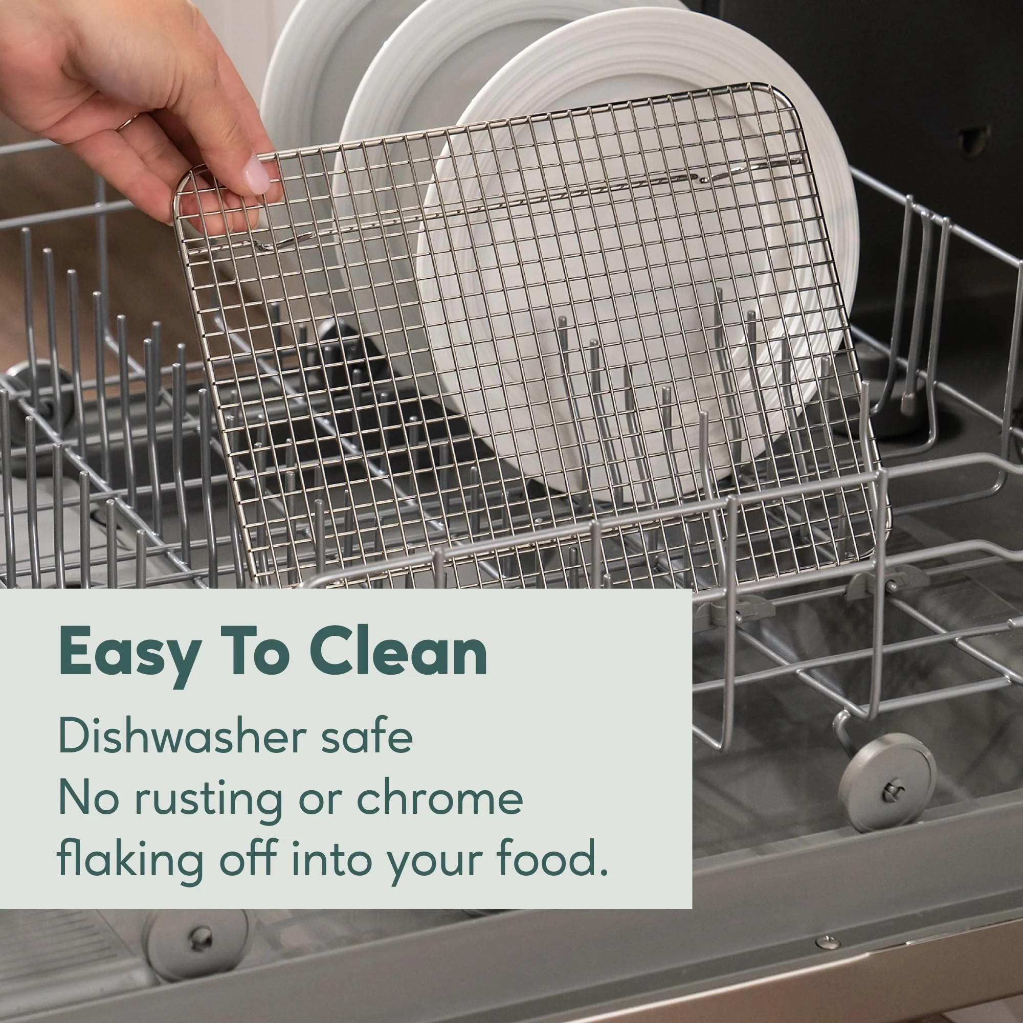 Ultra Cuisine Oven-Safe, Dishwasher-Safe 100% Stainless Steel Cooling & Baking Rack Set - Jelly Roll Sheet Pan Size - Heavy Duty - 10 x 14.7" - Set of 2 - Wire Cooling Racks for Baking & Cooking - Image 4