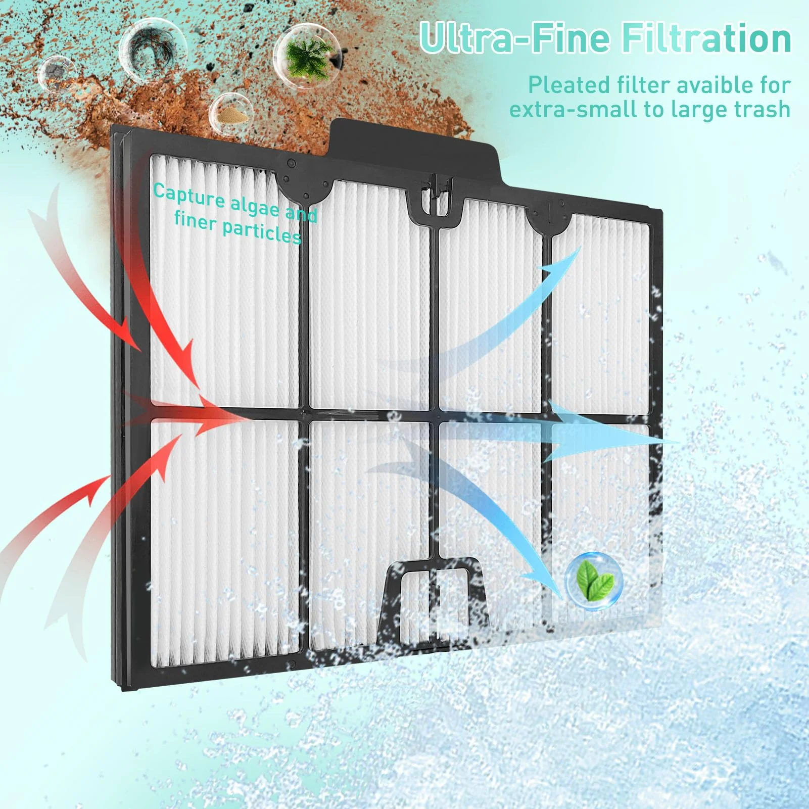 Ultra-Fine Filter Panels Compatible with Dolphin Robotic Pool Cleaners,Replace Part#9991467-R4,Pleated Cartridge Filter Replacement for Dolphin S200,Proteus DX4,Active 20,Active 30,M600,S300i - Image 5