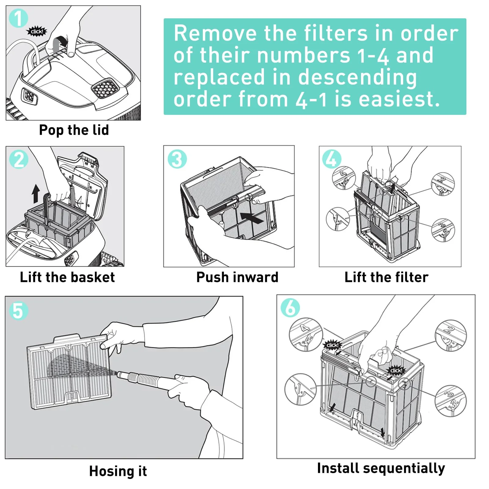 Ultra-Fine Filter Panels Compatible with Dolphin Robotic Pool Cleaners,Replace Part#9991467-R4,Pleated Cartridge Filter Replacement for Dolphin S200,Proteus DX4,Active 20,Active 30,M600,S300i - Image 6