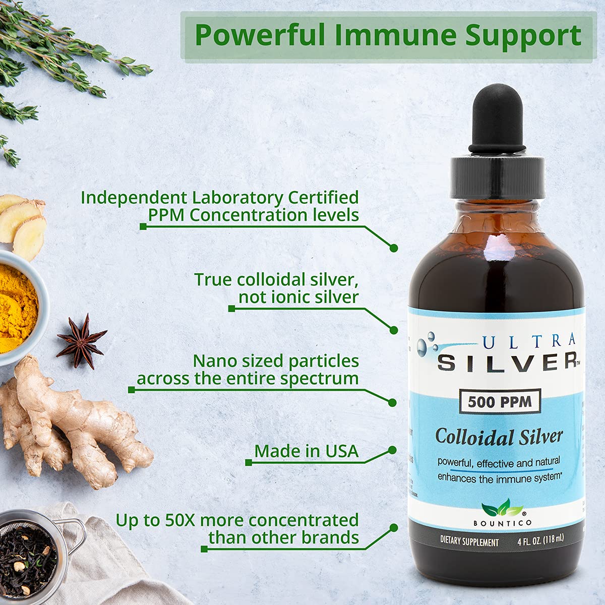 Ultra Silver® Colloidal Silver | 500 PPM, 4 Oz (118mL) | Mineral Liquid Supplement | True Colloidal Silver - with Dropper - Image 5