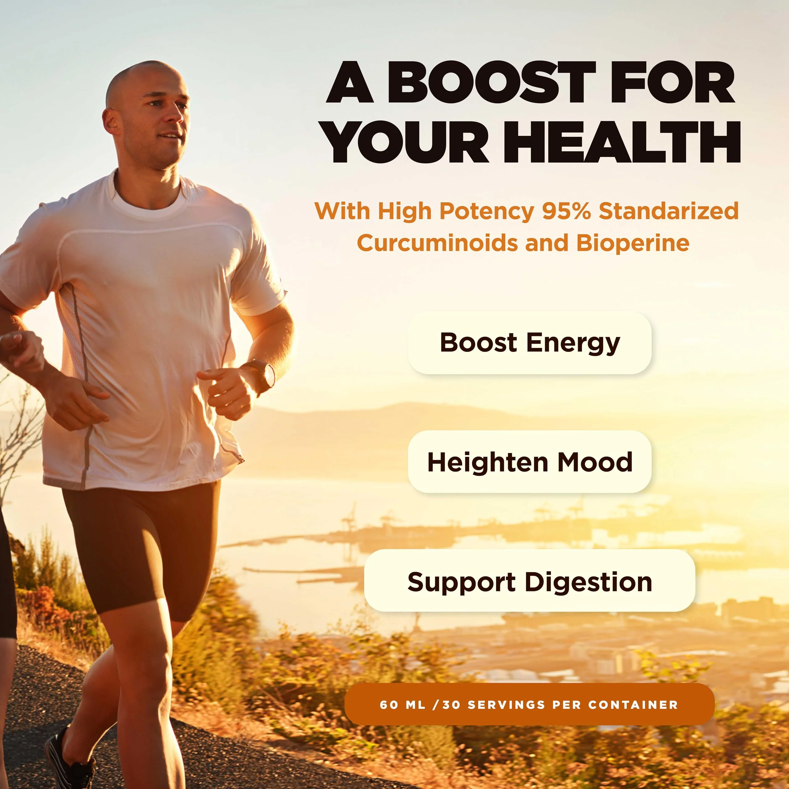 Ultra6 Nutrition Liquid Turmeric Curcumin Extract with Black Pepper - Turmeric Drops with Bioperine - Easy-to-Take Supplements Made in USA (60ml) - Image 2