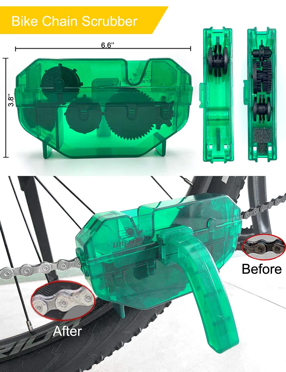 Ultrafashs Bike Cleaner kit,Perfect kit to Clean/Protect/Lube Bicycle,with Chain Scrubber,Cleaning Brush Tool,Wet Lubricant(2oz),Degreaser(10oz) - Image 4