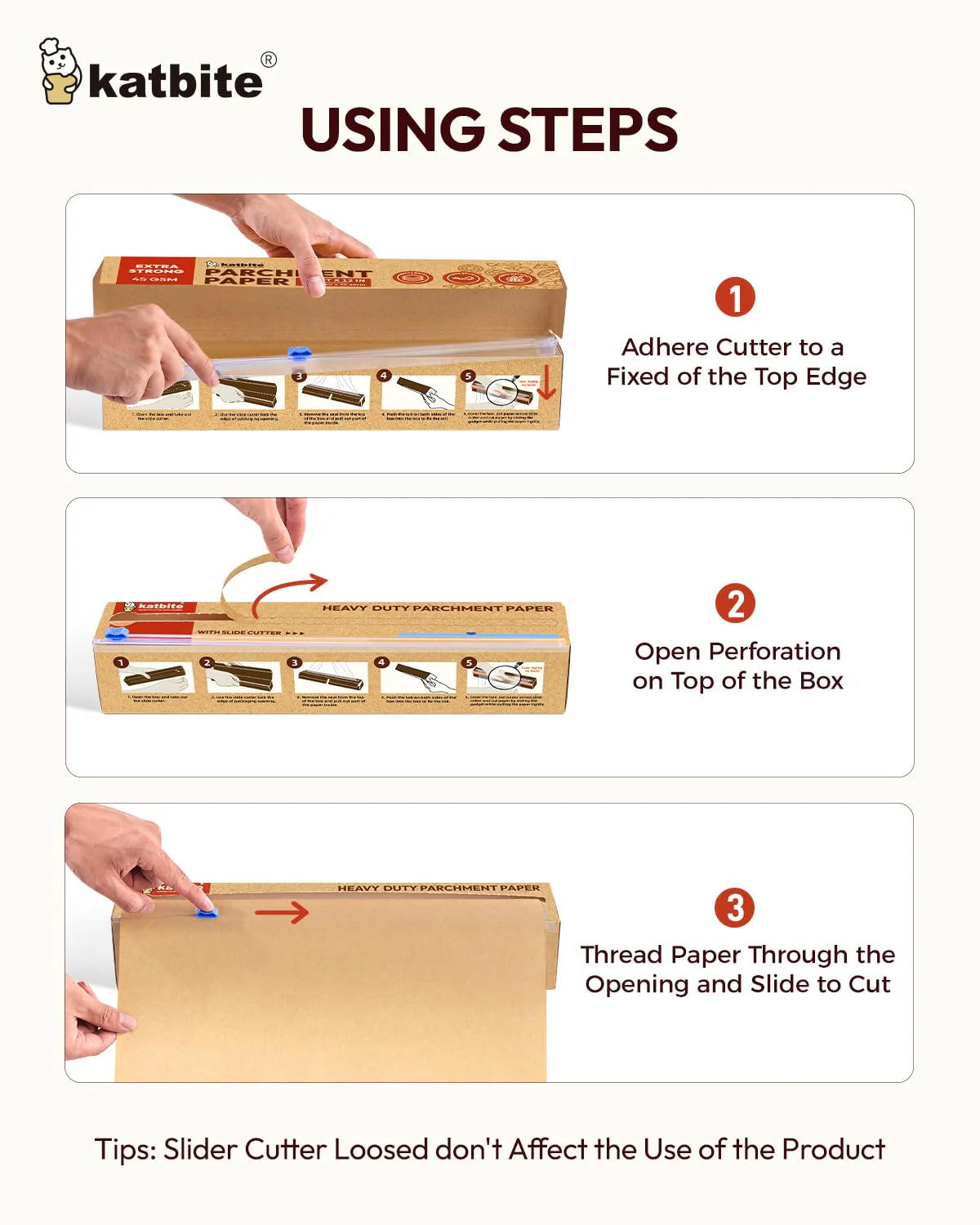 Unbleached Parchment Paper Roll for Baking 12in x 262ft, 260 Sq.Ft, Heavy Duty & Non-stick Baking Paper with Slide Cutter, Brown Parchment Paper for Cooking, Air Fryer, Steaming, Bread - Image 5