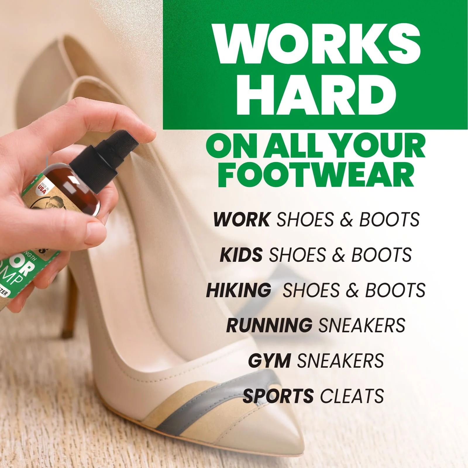 Uncle Todd's Odor Stomp Shoe Deodorizer 2-Pack - Proven & Powerful Enzyme Shoe Spray for Odor Elimination in All Footwear - Image 4