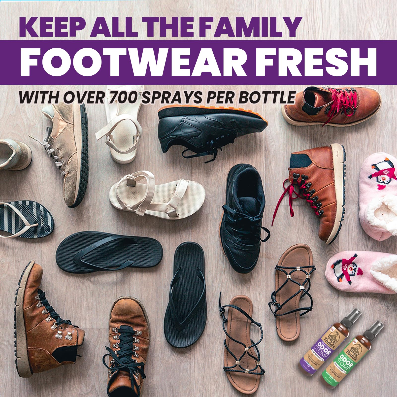 Uncle Todd's Odor Stomp Shoe Deodorizer 2-Pack - Proven & Powerful Enzyme Shoe Spray for Odor Elimination in All Footwear - Image 7