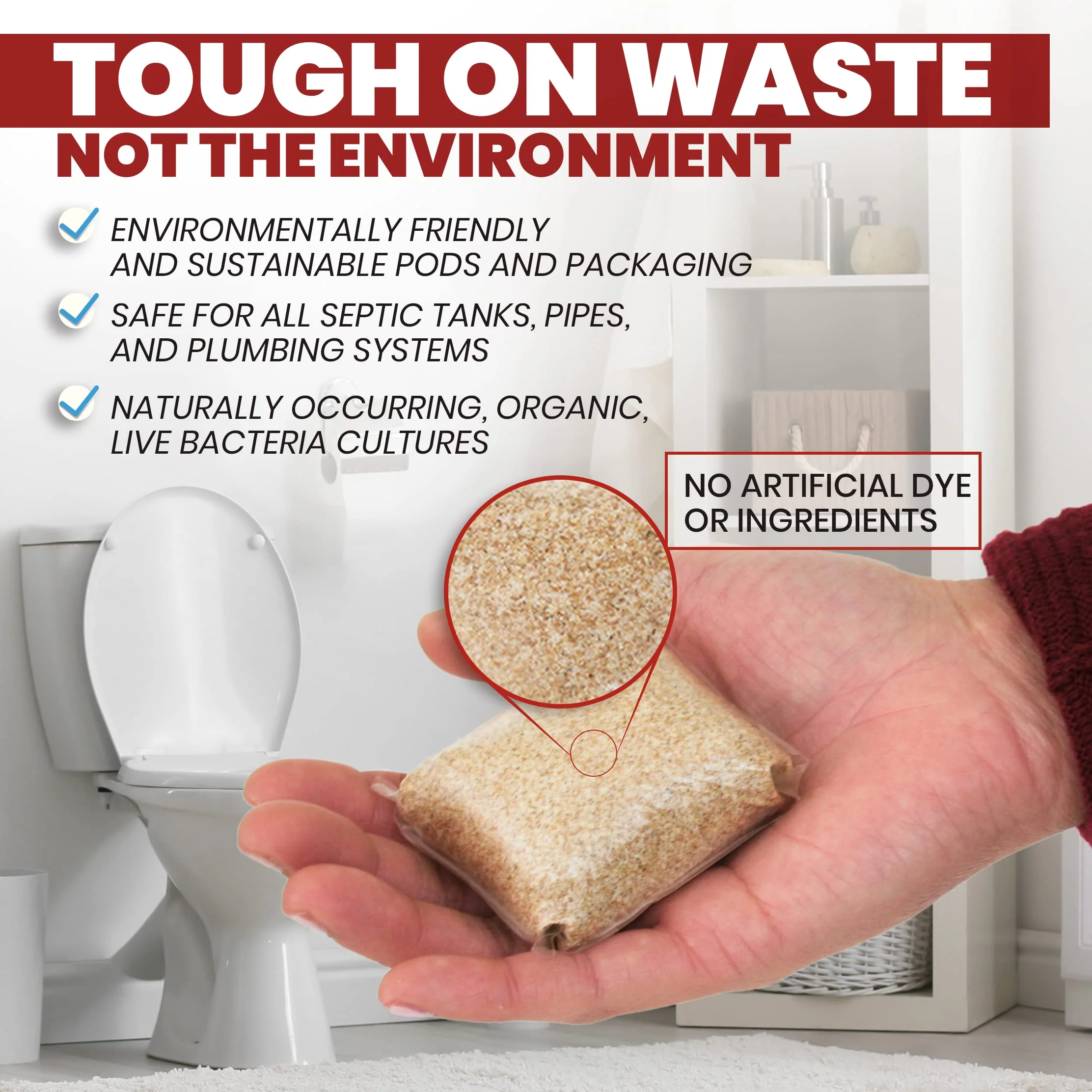 Uncle Todd's Septic Tank Treatment Pods - (12-Month Supply) - Powerful Enzyme & Live Bacteria Formula to Prevent Backups & Odor, Dissolvable Pods Safe for All Septic Systems - Image 5