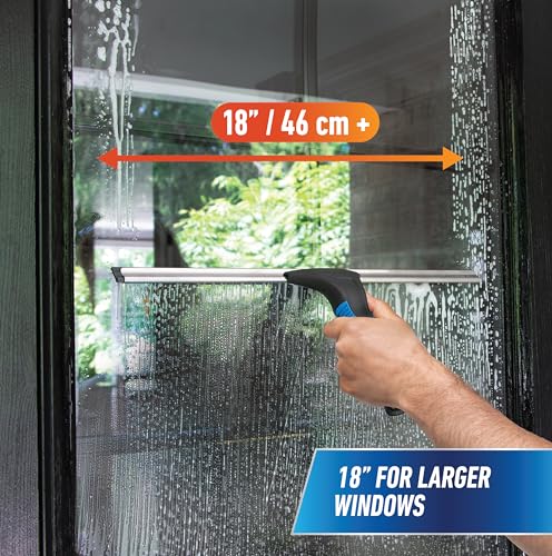 Unger Professional Connect and Clean 18” EZ Change Window and Glass Cleaning Squeegee, Large and Small Windows, Rubber Blade Tool for Streak-Free Results, Includes 12” Channel - Image 9