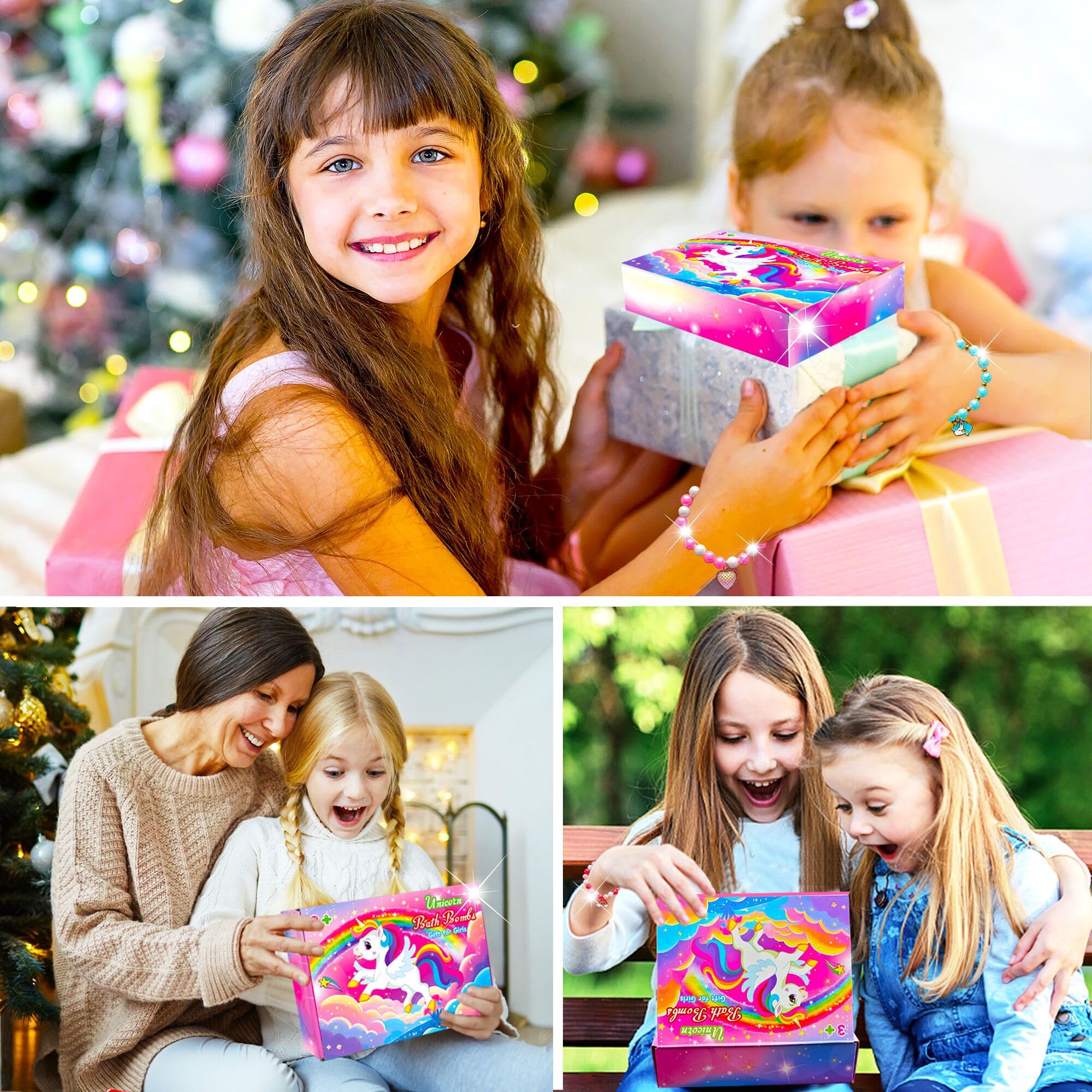 Unicorn Bath Bombs for Girls Kids with Toys Surprise Jewelry Inside Gift for Girls 3 4 5 6 7 8 Years Old Birthday Gifts Ideas Easter Gifts for Girls Easter Basket Stuffers Egg Fillers Christmas Gifts - Image 3