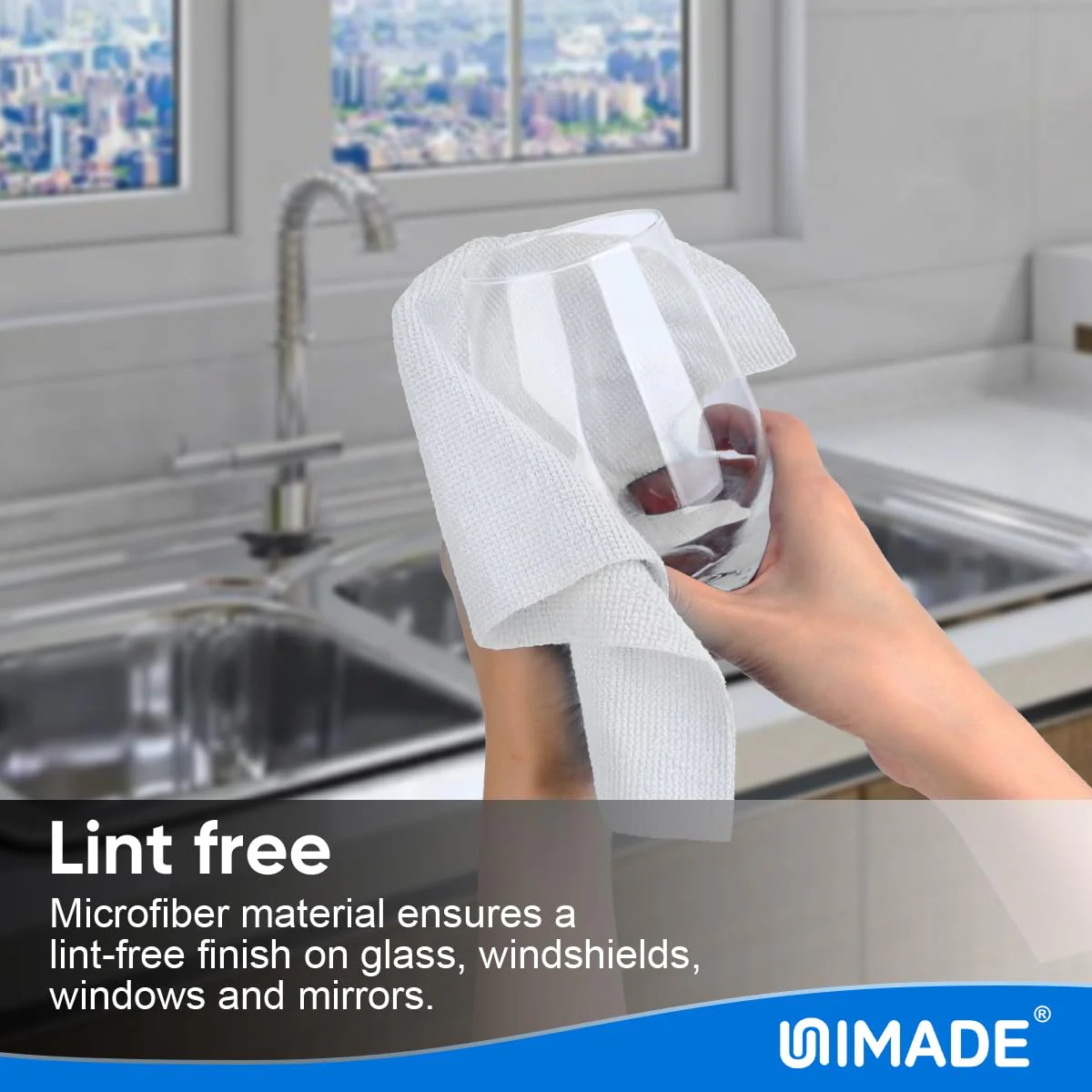 UNIMADE Shop Towel Rags, 50 Pack Reusable Shop Rags Bulk Microfiber Cleaning Cloth Lint Free Cleaning Towels for Car Kitchen Automotive Bar Mechanic Restaurant Garage, 11.5"x 11.5", White - Image 4