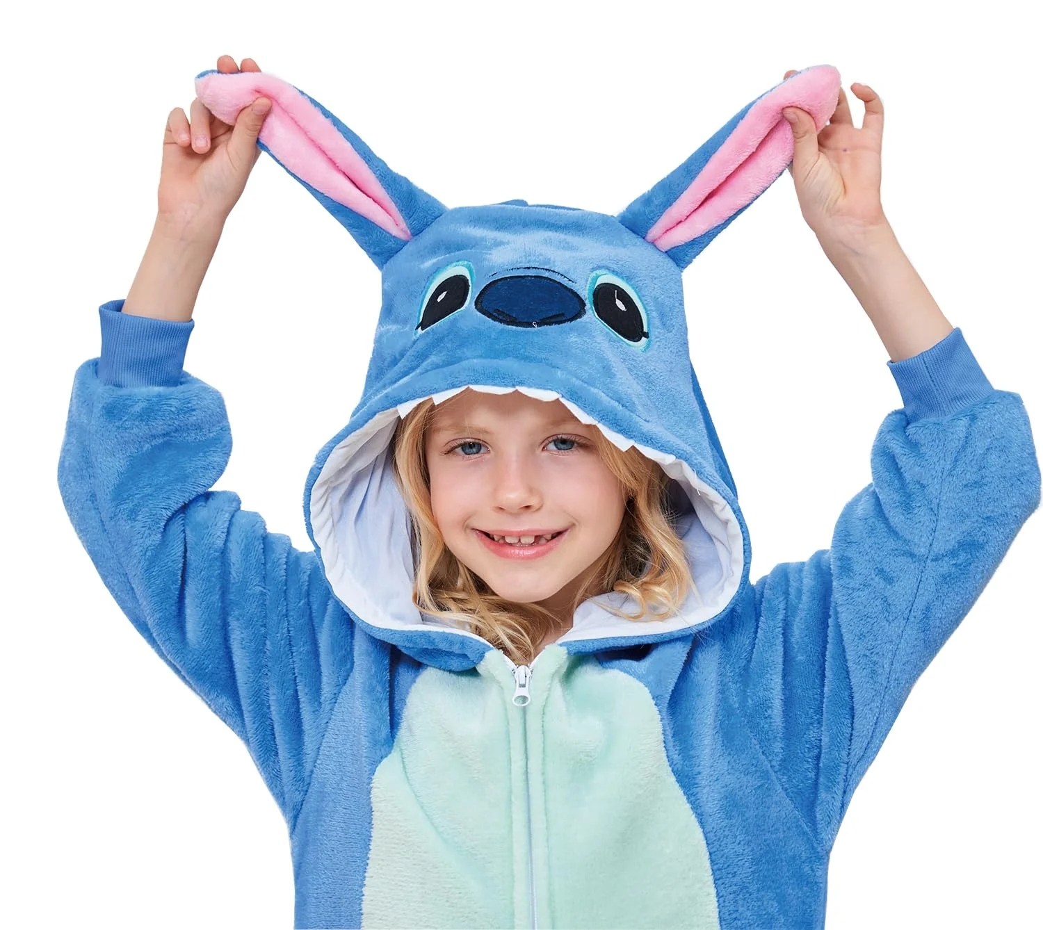 Unisex Kids Onesie Animal Cosplay One-Piece Pajamas Christmas Halloween Costumes Blue - Image 4