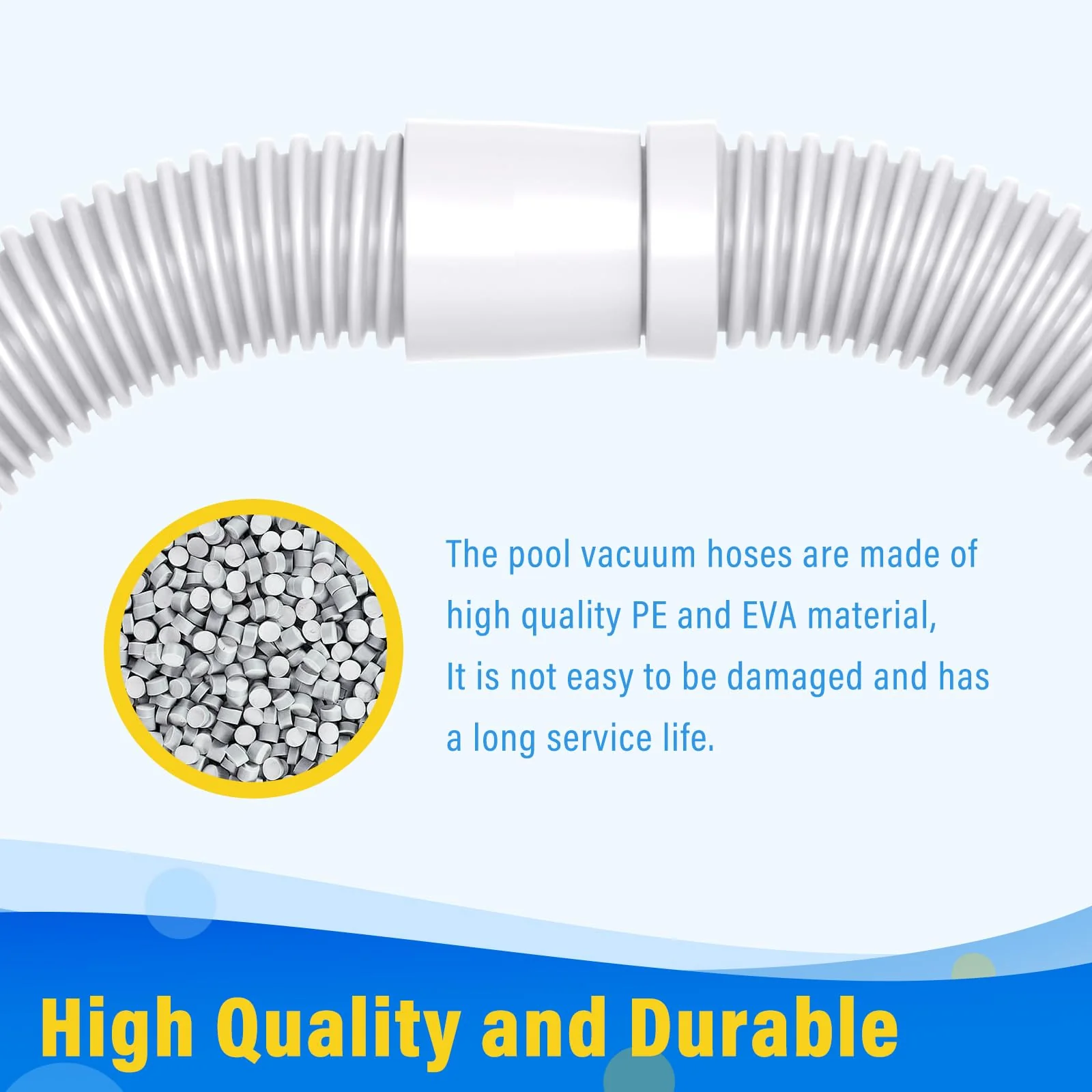 Universal Pool Vacuum Hose 48" Long Fit for Kreepy Krauly, Baracuda G3/G4, Hayward Navigator, Pool Vac Ultra and Most Automatic Pool Vacuum Cleaners, Swimming Pool Cleaner Suction Hose, 3 Pack - Image 6