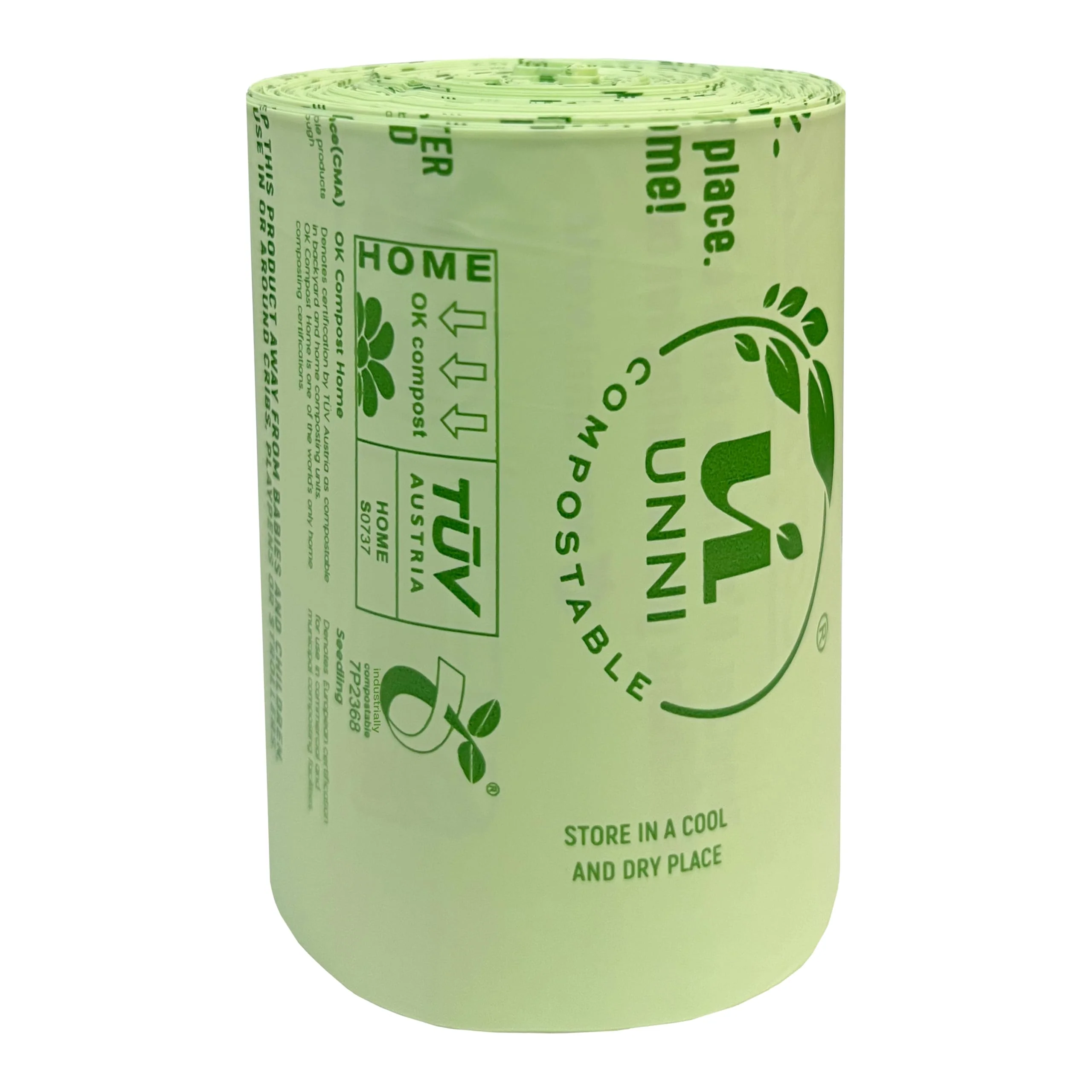 UNNI Compostable Trash Bags, 20-23 Gallon / 87 Liter, 60 Count Value Pack, Extra Thick 1.0 mil Large Bin Liners for Food Scrap, BPI, CMA & OK compost HOME Certified (Meets ASTM D6400) - Image 3
