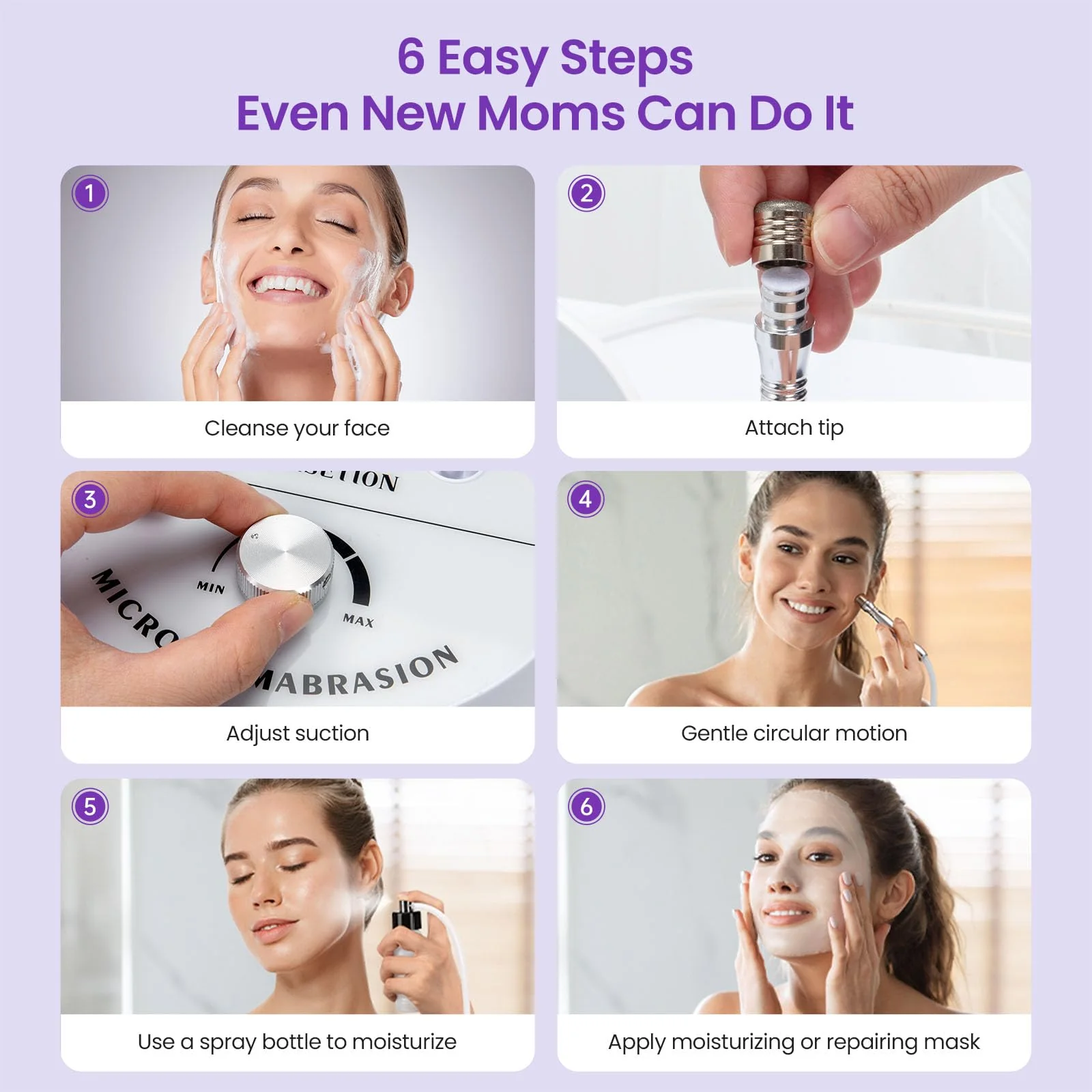 UNOISETION Diamond Microdermabrasion Machine Professional, 3 in 1 Dermabrasion Facial Peeling Skin Care Device for Salon Personal Home Use - Image 2