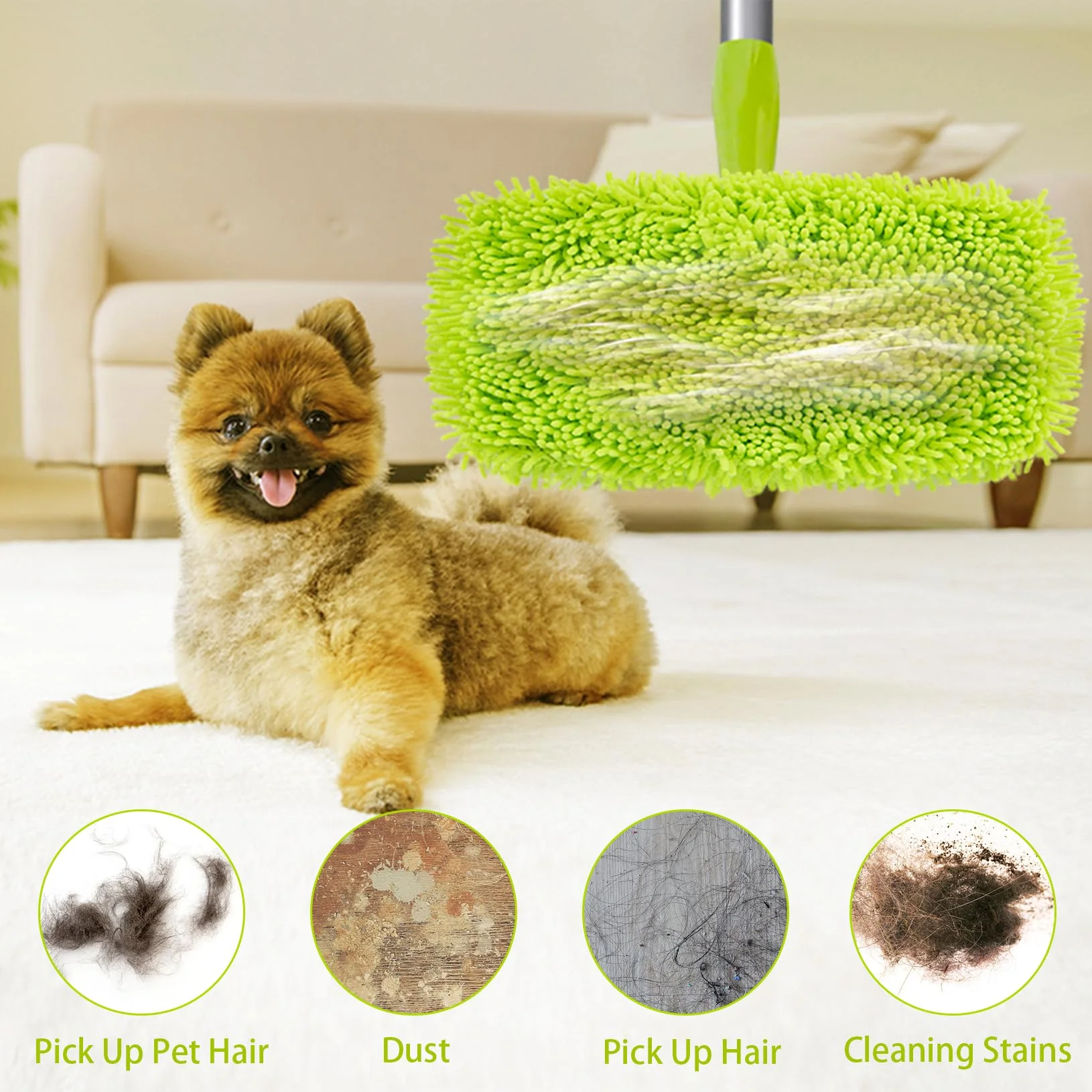 Unoutur Reusable Dry Sweeping Cloths Microfiber Wet Mop Pads Compatible with Swiffer Sweeper Mop Replacement Sweeping Mopping pad Refills for Hardwood Surface Floor Cleaning (8PCS) - Image 2