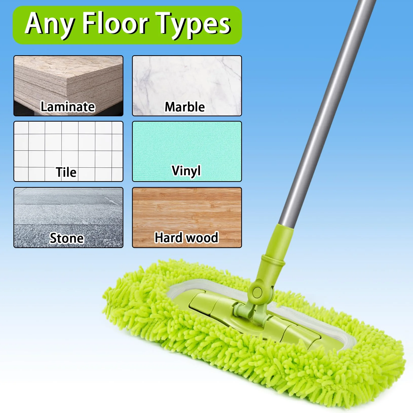 Unoutur Reusable Dry Sweeping Cloths Microfiber Wet Mop Pads Compatible with Swiffer Sweeper Mop Replacement Sweeping Mopping pad Refills for Hardwood Surface Floor Cleaning (8PCS) - Image 5