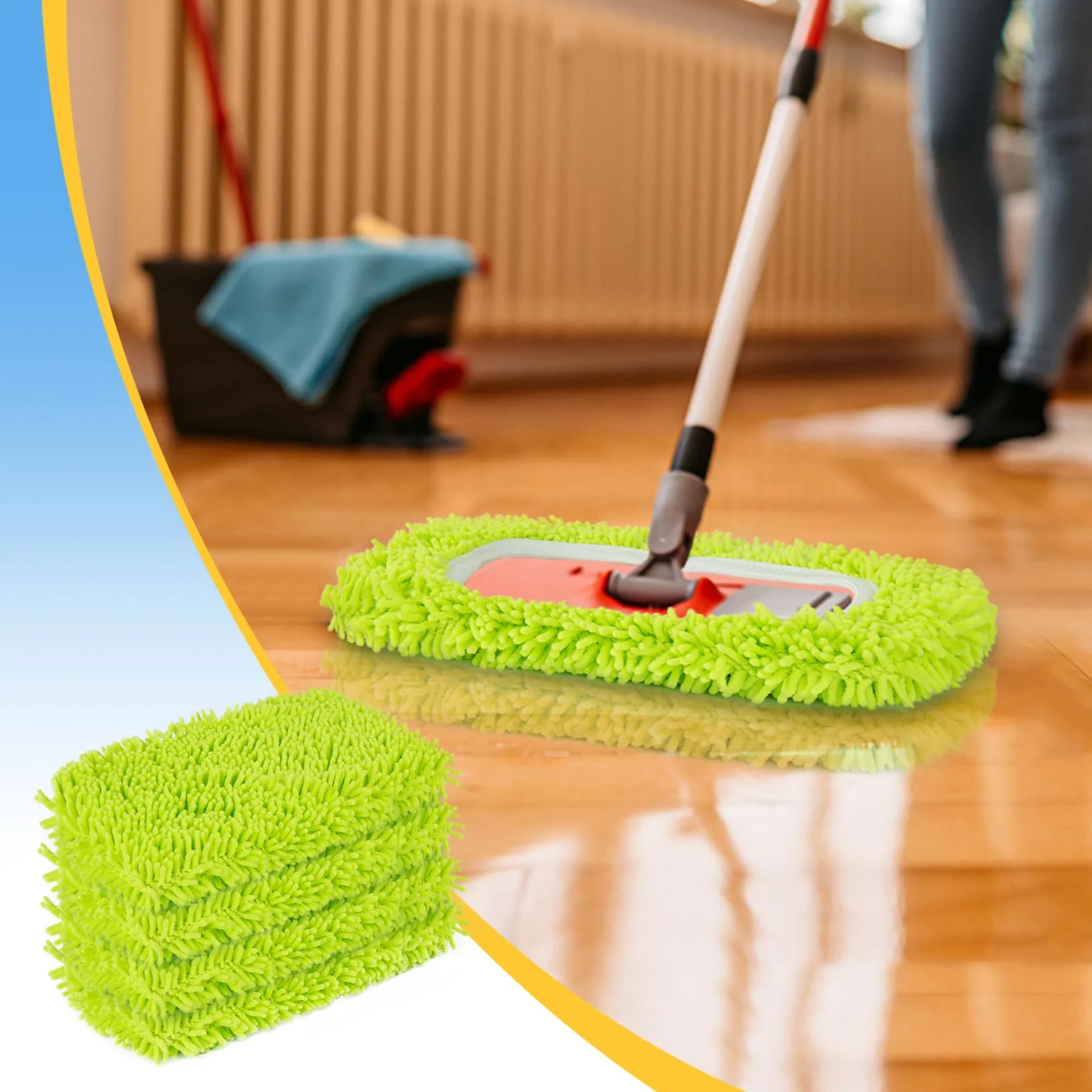 Unoutur Reusable Dry Sweeping Cloths Microfiber Wet Mop Pads Compatible with Swiffer Sweeper Mop Replacement Sweeping Mopping pad Refills for Hardwood Surface Floor Cleaning (8PCS) - Image 6