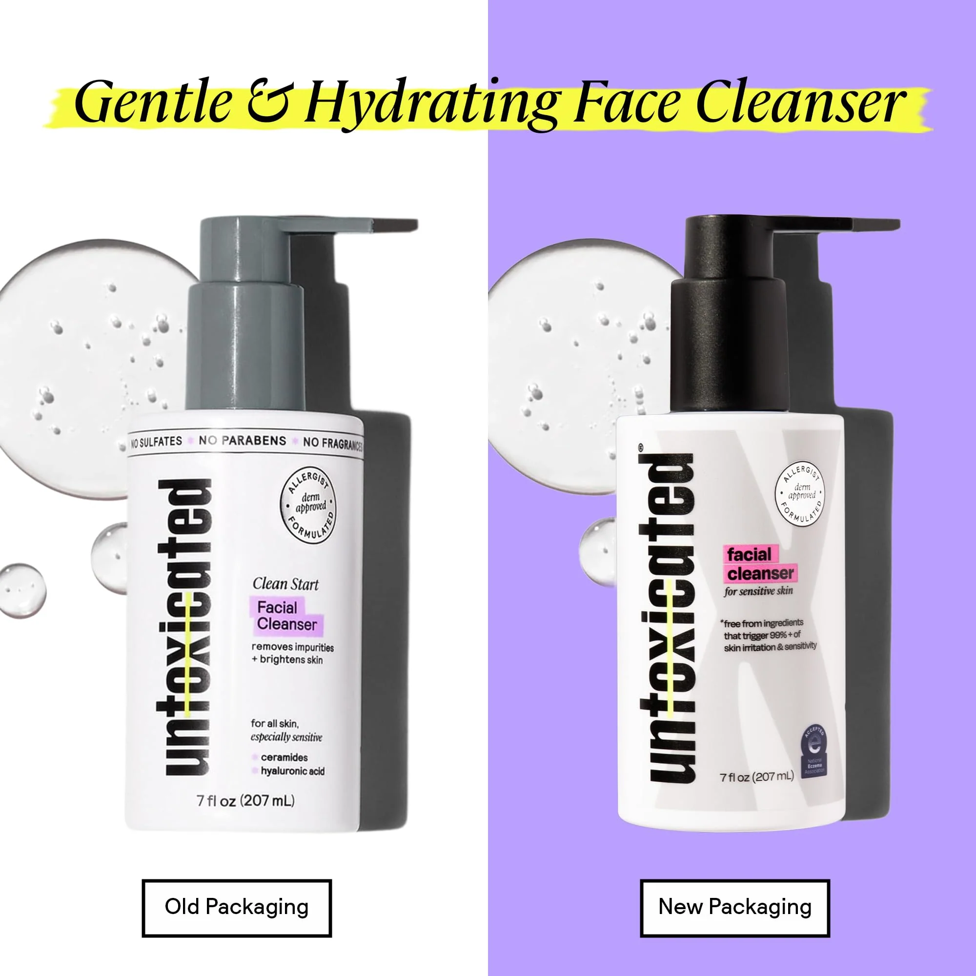Untoxicated Face Wash - Gentle & Hydrating Face Cleanser for Sensitive Skin - Ceramides, Hyaluronic Acid & Glycerin - No Common Irritants - Non-Foaming - Soap Free - Fragrance Free - 7 Ounce - Image 7