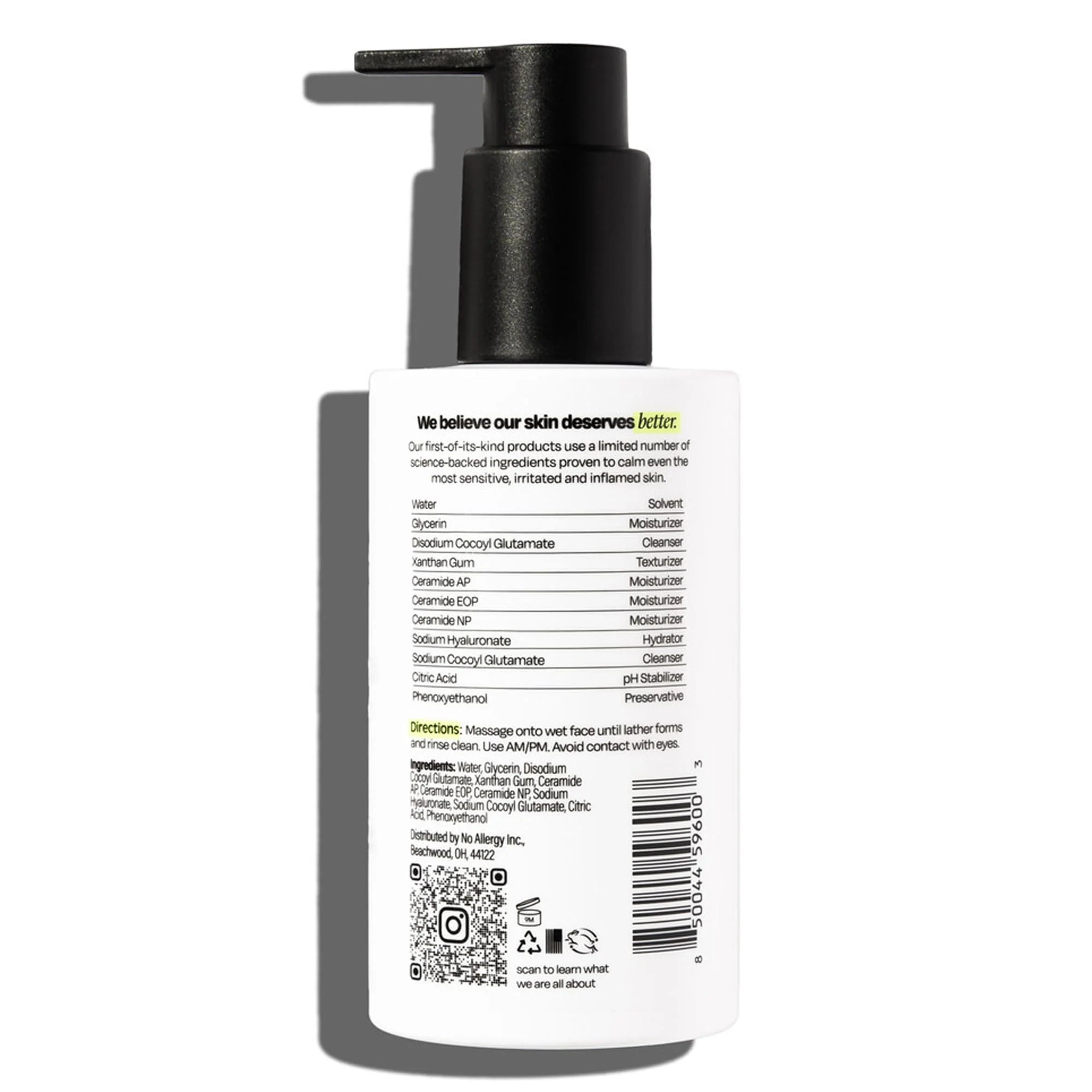Untoxicated Face Wash - Gentle & Hydrating Face Cleanser for Sensitive Skin - Ceramides, Hyaluronic Acid & Glycerin - No Common Irritants - Non-Foaming - Soap Free - Fragrance Free - 7 Ounce - Image 9