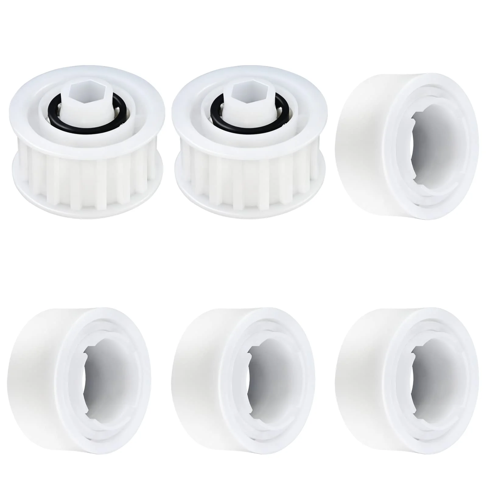 Upgrade 4 Pack Guide Wheels with 2 Pulley Gears, Part Number 3884997-R6, Replacement Compatible with Maytronics Dolphin, Nautilus CC Plus Automatic Robotic Pool Cleaner M200/M400/M500 &Dx3/Dx4/Dx6