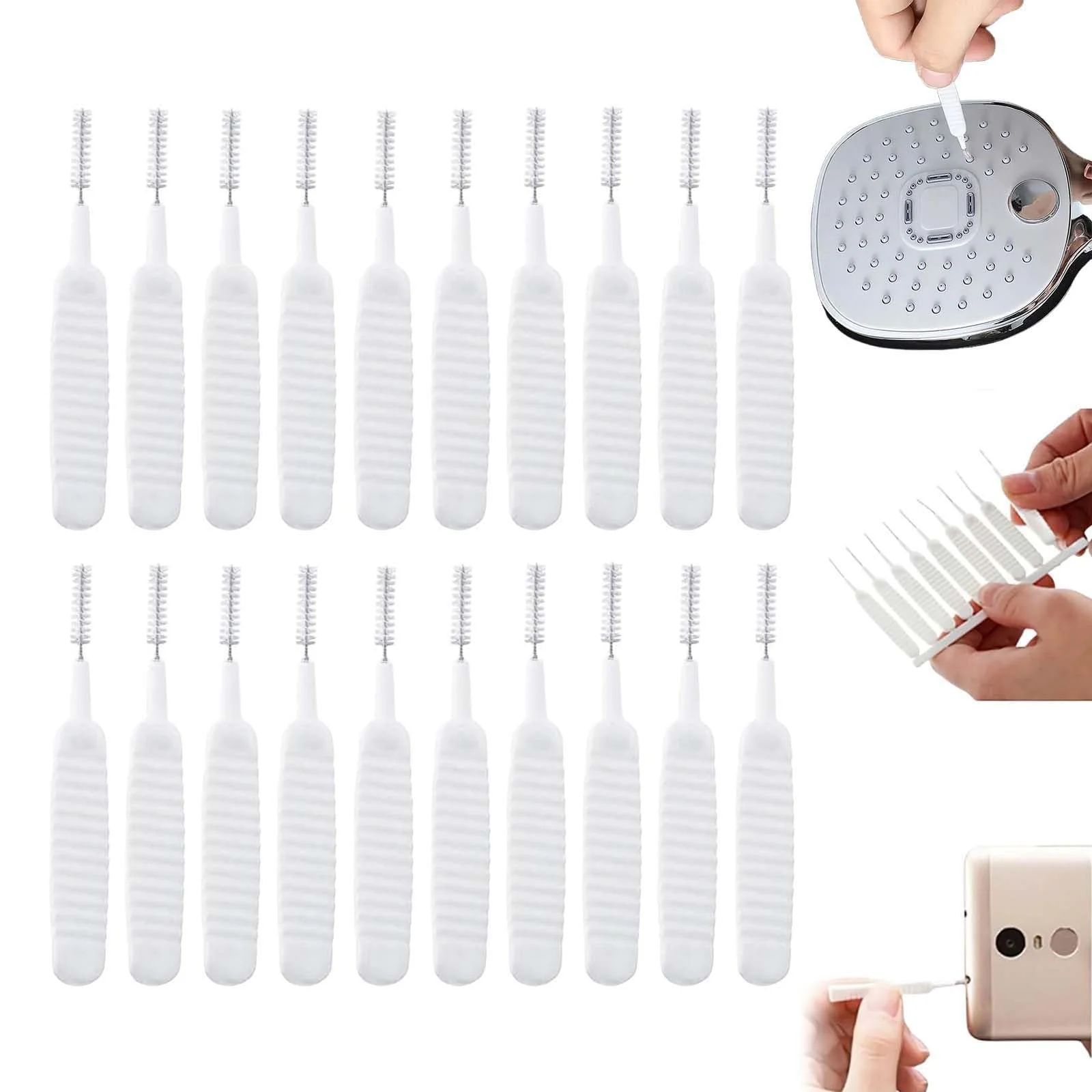 Upgrade Shower Head Cleaning Brush, Gap Hole Anti-Clogging Cleaning Brush, Shower Head Cleaner Picks Brush Tiny Cleaning Brush for Shower Head, Multifunction Shower Head Cleaning Brushes (20PCS)
