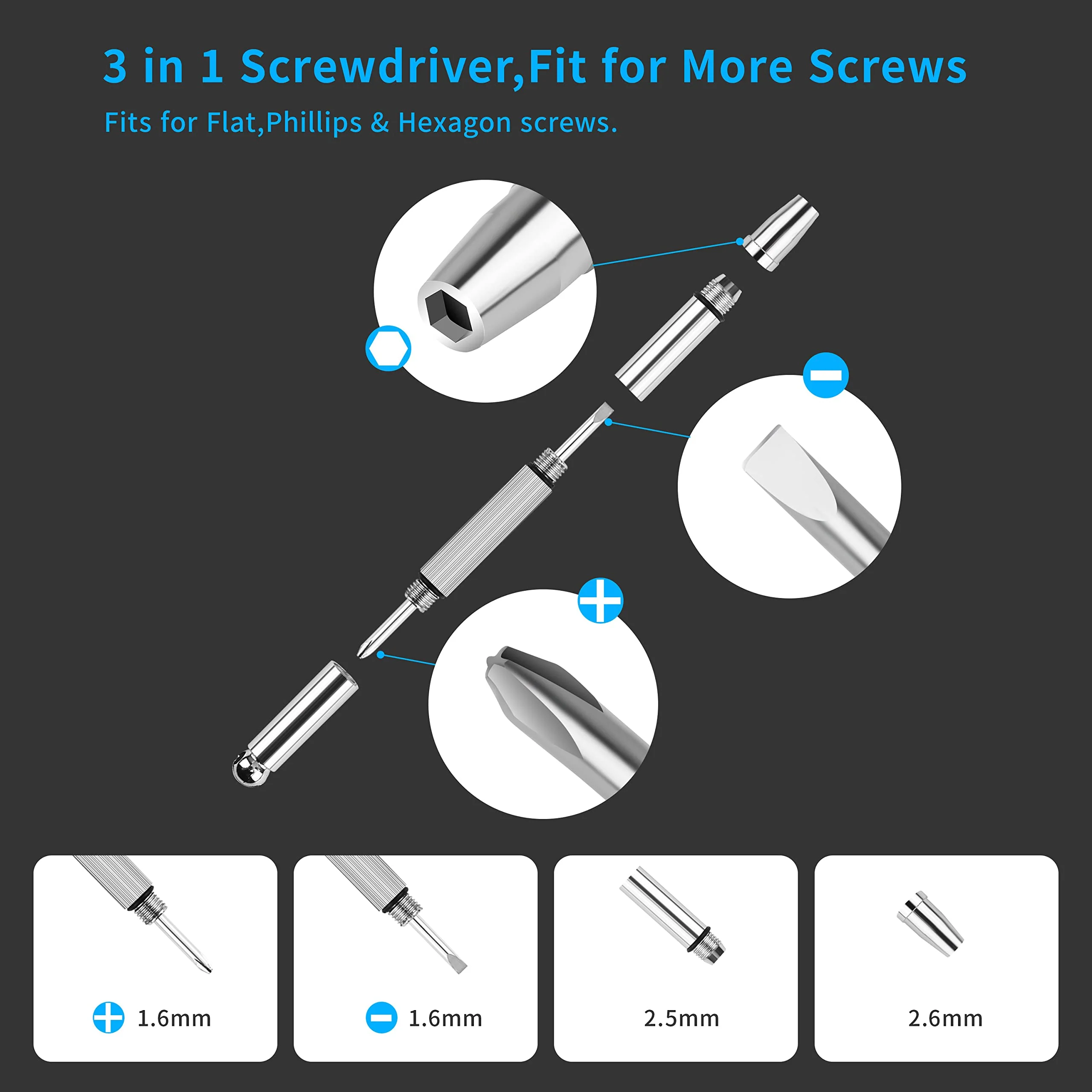 Upgrade Version Magnetic Eye Glass Repairing Kit, Eyeglass Repair Tool Kit with Compact Screw Box Include Nose Pads, Precision Screwdriver Set, Screws, Tweezer for Eyeglass, Sunglass, Spectacles Watch - Image 3