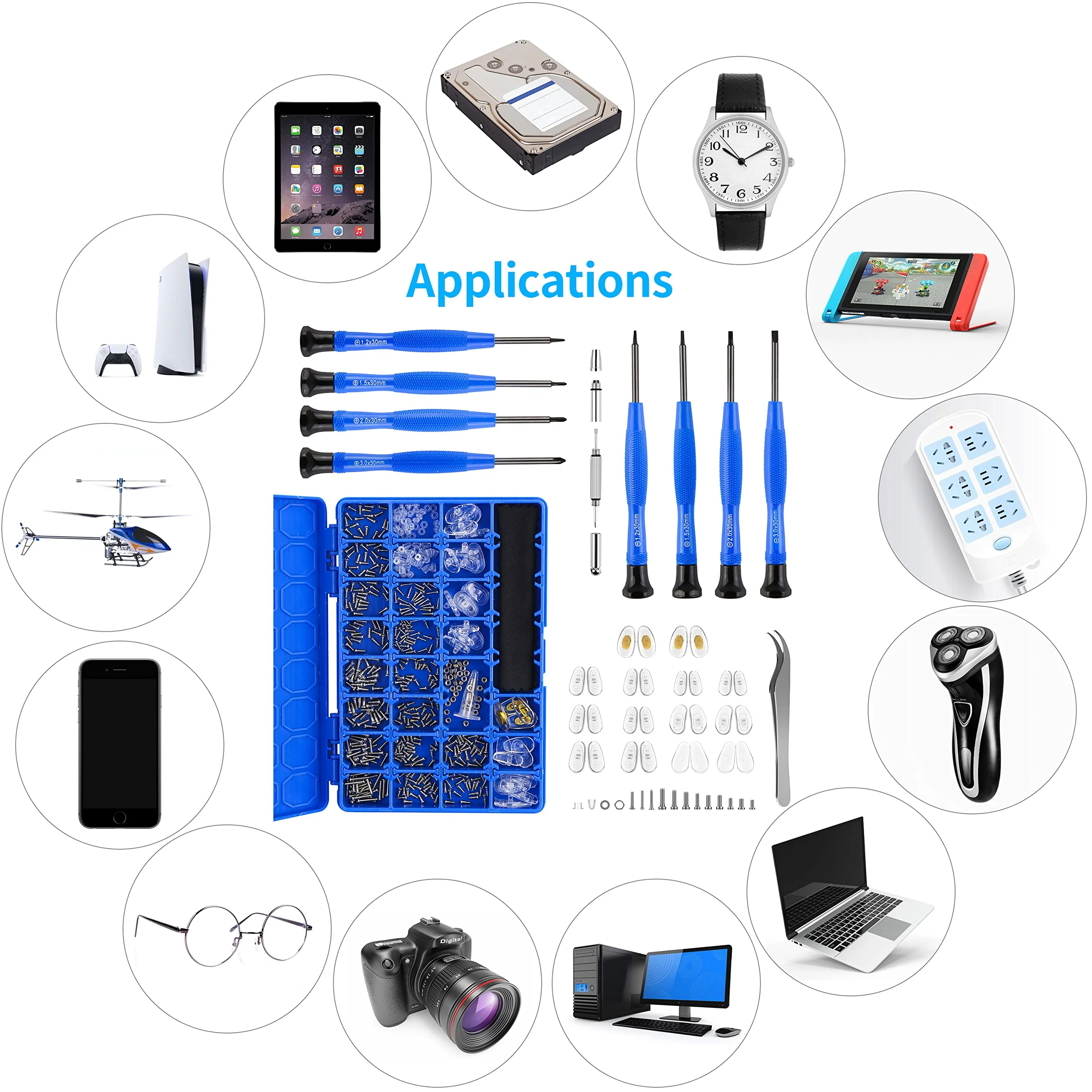 Upgrade Version Magnetic Eye Glass Repairing Kit, Eyeglass Repair Tool Kit with Compact Screw Box Include Nose Pads, Precision Screwdriver Set, Screws, Tweezer for Eyeglass, Sunglass, Spectacles Watch - Image 7