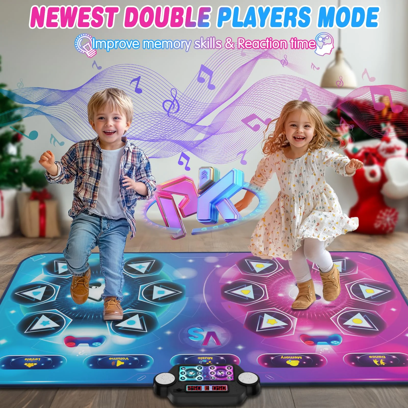 Upgraded Extra Large Electronic Dance Mat Toys, Kids Dance Mats for Single/Double Players, Music Dance Pad with LED Light, Dancing Game Toy as Christmas Birthday Gift for Kids Girls Boys 3-12 Year Old - Image 5