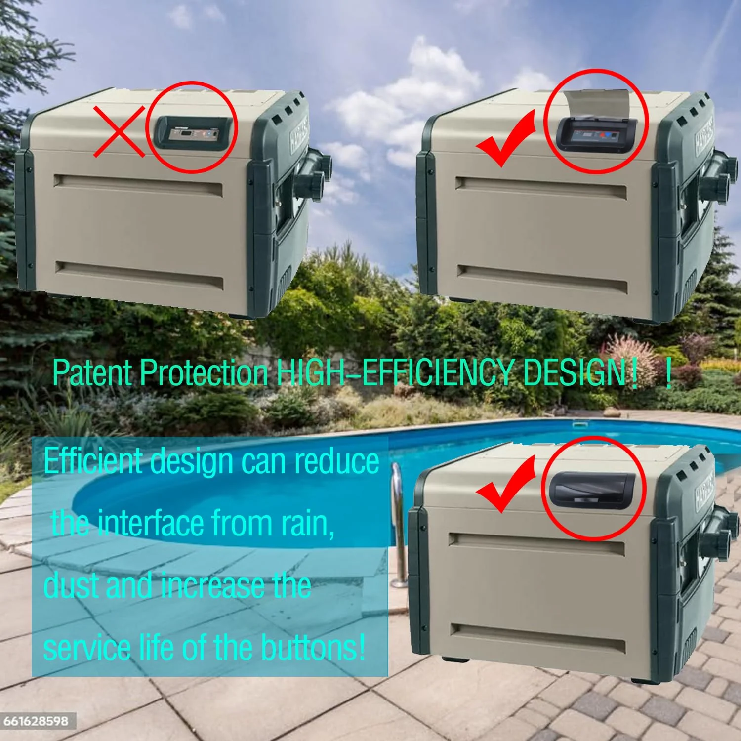 Upgraded FDXLBKP1930 Keypad and Bezel Assembly and IDXL2DB1930 Display Board Compatible with Hayward Universal H-Series Low NOX Pool Heater H150FDN H150FDP H200FDN H250FDN H300FDN H350FDN H400FDN - Image 5