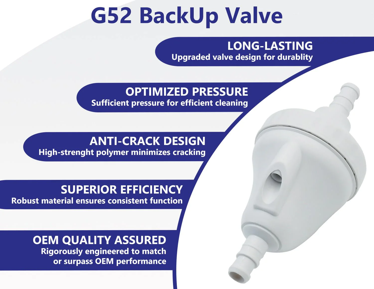 Upgraded G52 Backup Valve Replacement for Polaris Pool Cleaner Parts,Compatible with Polaris 180/280 & 280 TankTrax /380/480 Pro/3900 Sport/TR35P, Advanced Materials,Built to Last - Image 3
