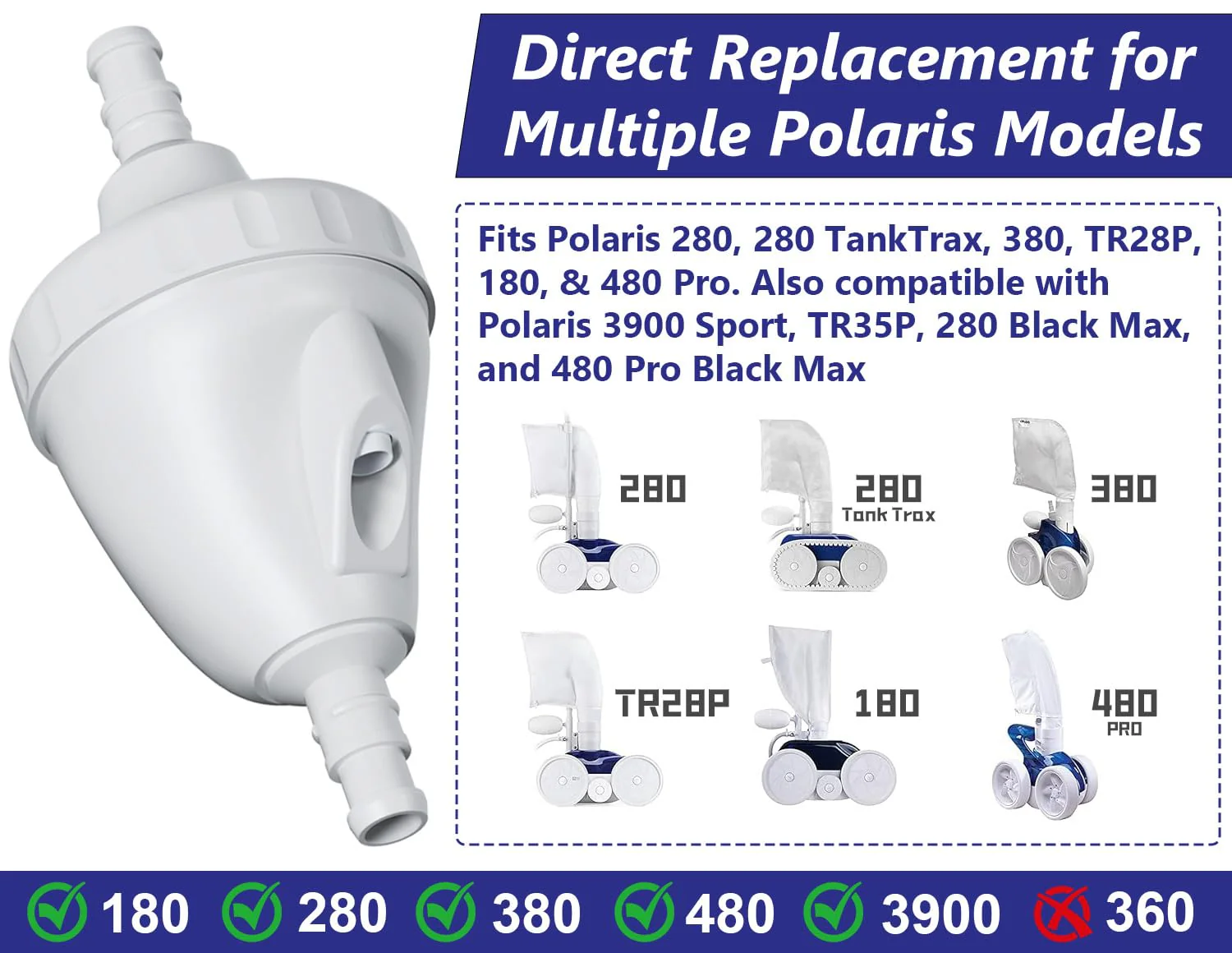 Upgraded G52 Backup Valve Replacement for Polaris Pool Cleaner Parts,Compatible with Polaris 180/280 & 280 TankTrax /380/480 Pro/3900 Sport/TR35P, Advanced Materials,Built to Last - Image 7