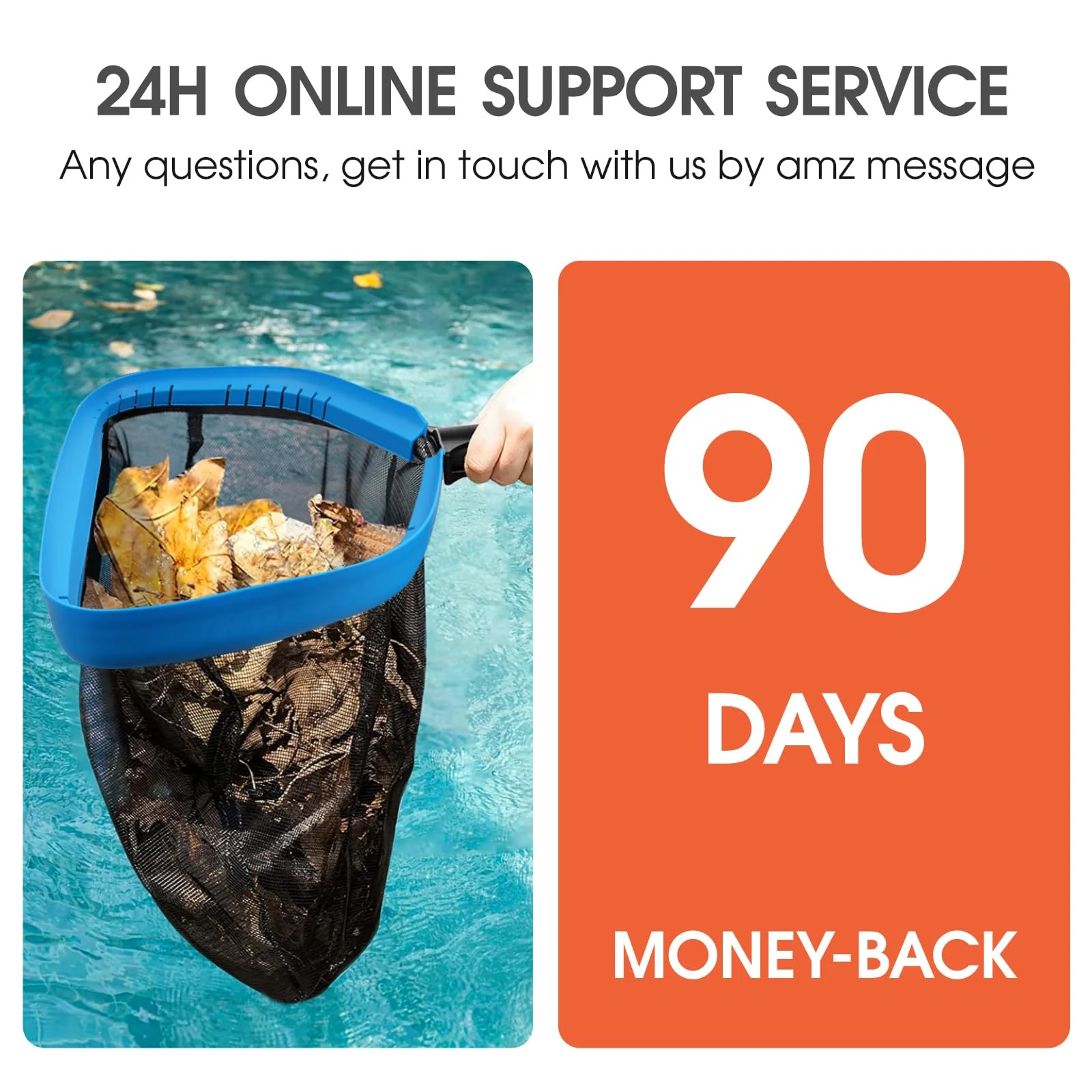 Upgraded Self-Repair Pool Net, Pool & Pond Cleaning Skimmer with Heavy Duty Nylon Net - Fine Mesh, Aluminum Frame, Deep Trash Bag for Above Ground & In-ground Pools, Leaf Skimmer Rake Net(No Pole) - Image 3