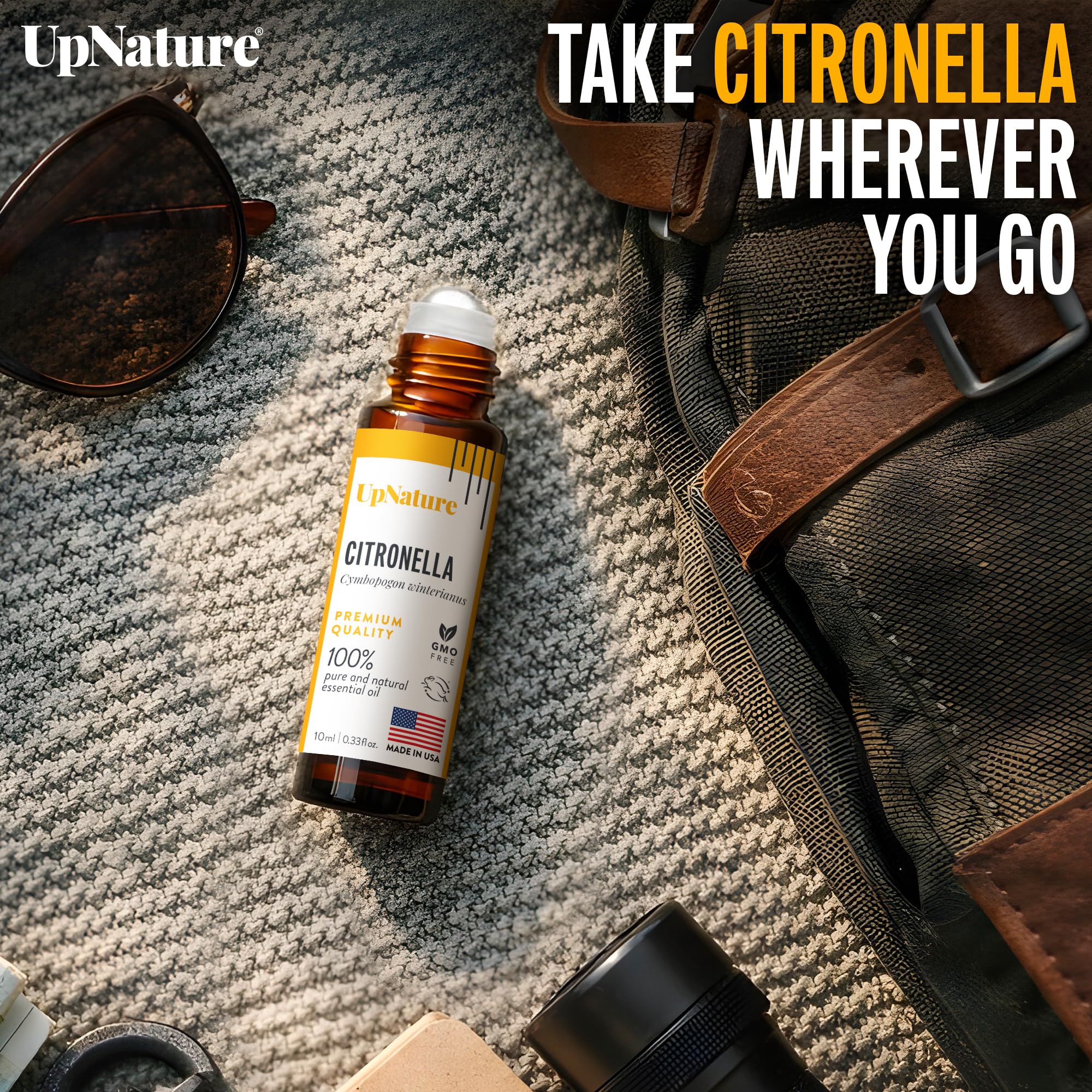 UpNature Citronella Oil Roll On – Camping Essentials - 100% Natural Citronella Essential Oil for Skin - Image 3