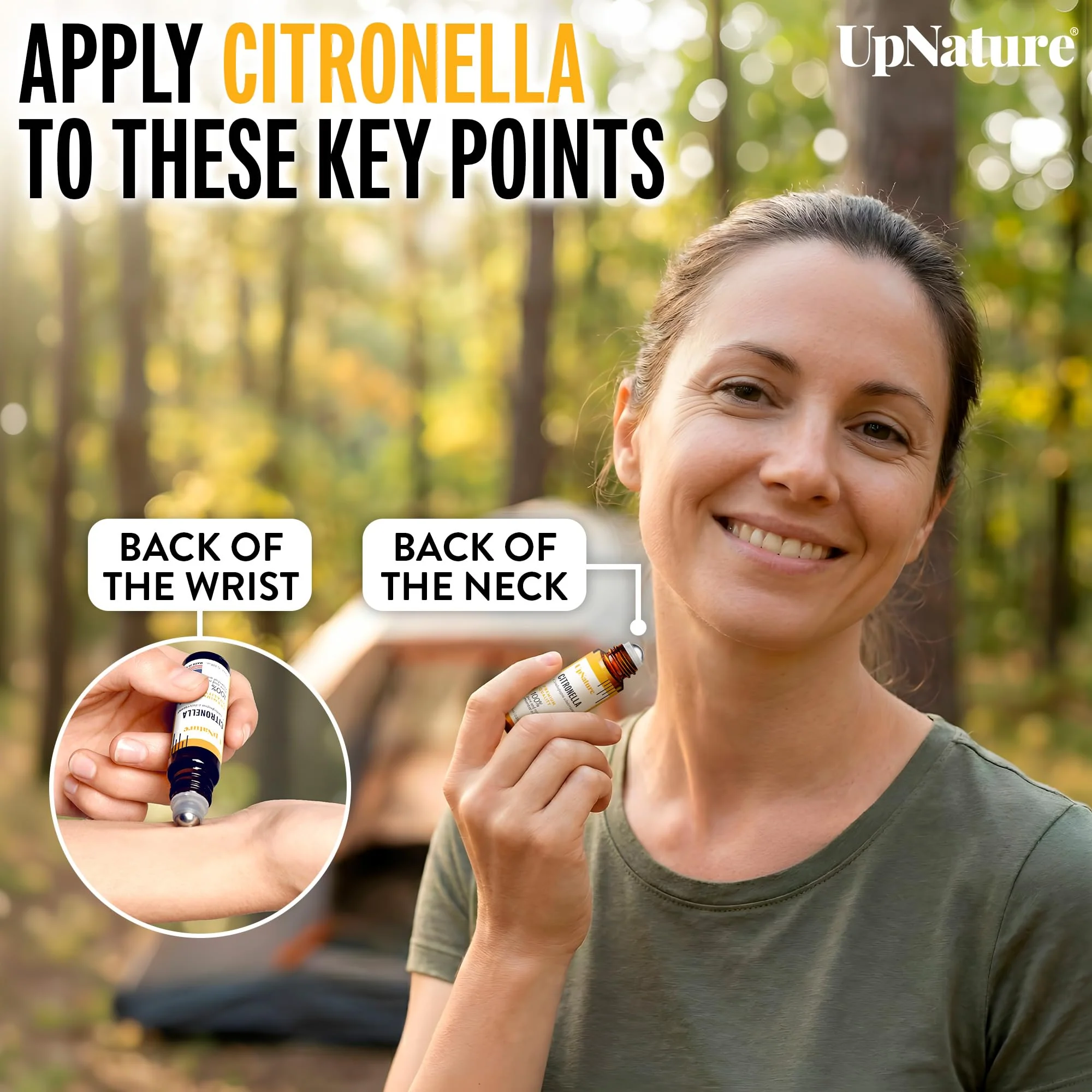 UpNature Citronella Oil Roll On – Camping Essentials - 100% Natural Citronella Essential Oil for Skin - Image 4