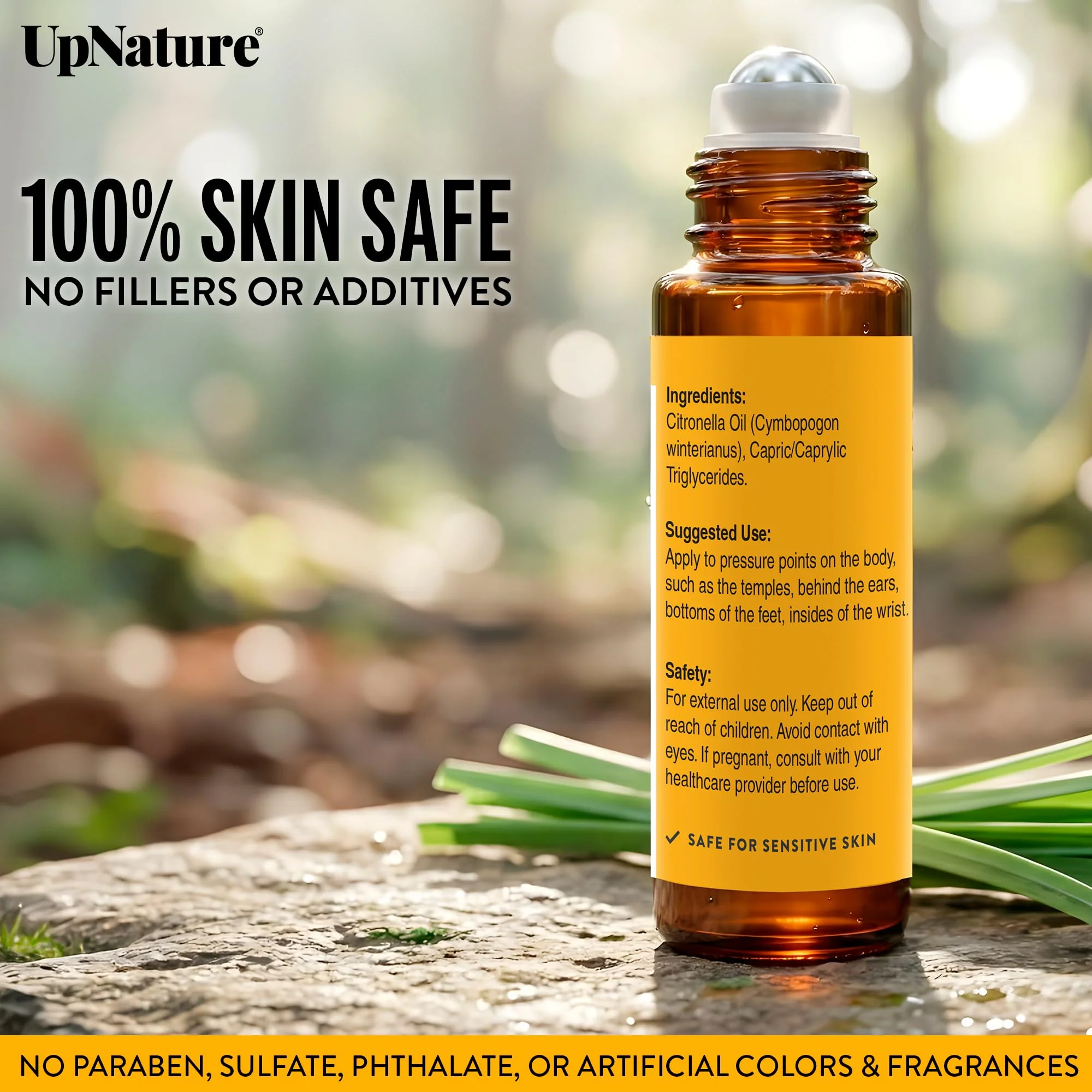 UpNature Citronella Oil Roll On – Camping Essentials - 100% Natural Citronella Essential Oil for Skin - Image 6