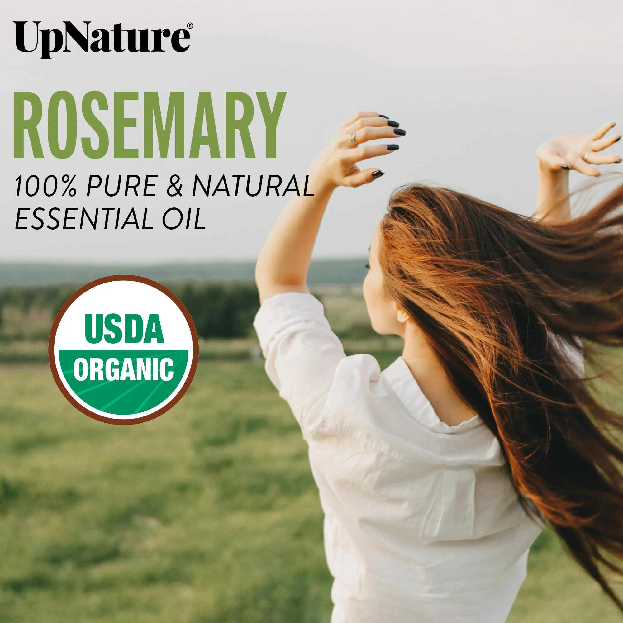 UpNature Organic Rosemary Oil - 100% Pure Rosemary for Hair, Scalp, Skin, 2oz - Image 2