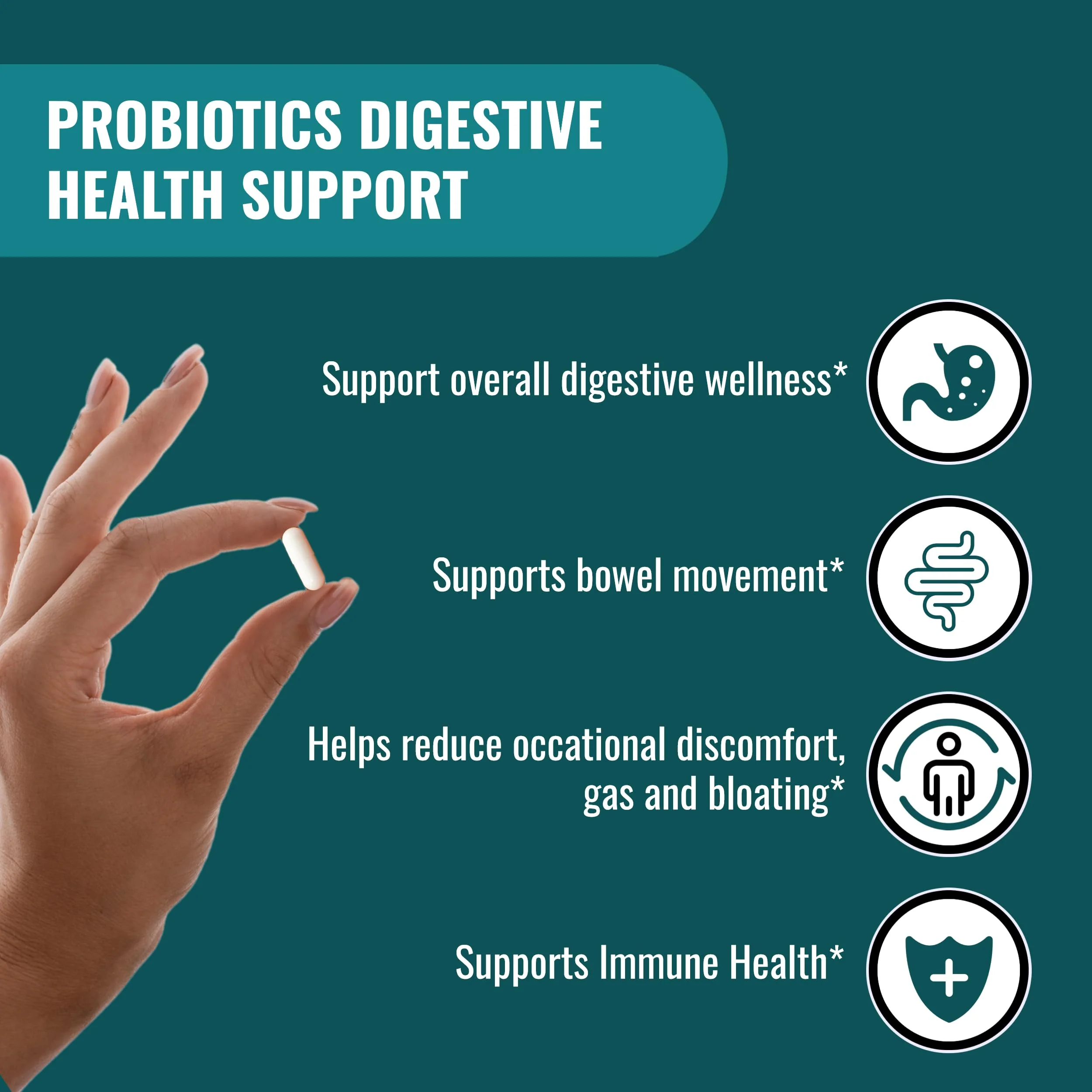 UpNourish Probiotics - 200 Billion CFUs for Men and Women, 15 Clinically Studied Strains, Prebiotics & Enzymes - 60 Vegan Capsules - Image 5