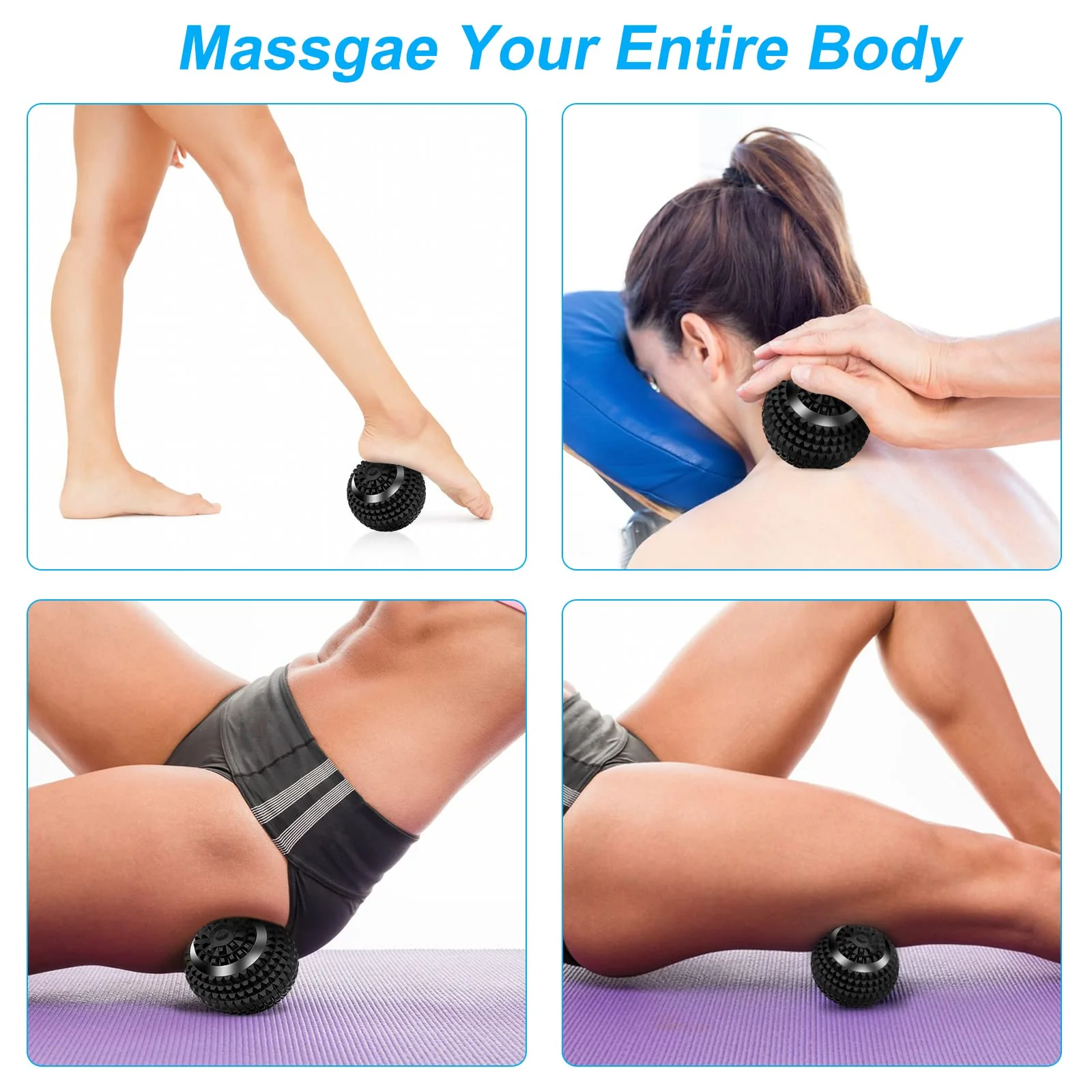 Uppye Vibrating Ball Massager, 4-Speed High-Intensity Fitness Lacrosse Ball, Mobility Ball for Workout Recovery, Deep Tissue Massager for Pain Relief and Trigger Point Treatment (Black) - Image 6