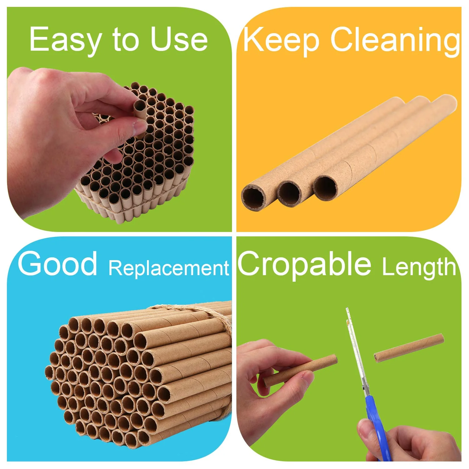 URATOT 200 Pieces Mason Bee Tubes, 6 Inches, Brown Kraft Paper, Bee Houses, Refill Tubes - Image 3